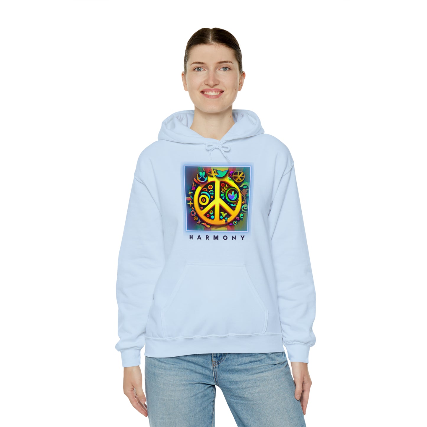 Serenity Symbols: Peace & Positivity Unisex Hoodie | Harmony Iconic Hoodies