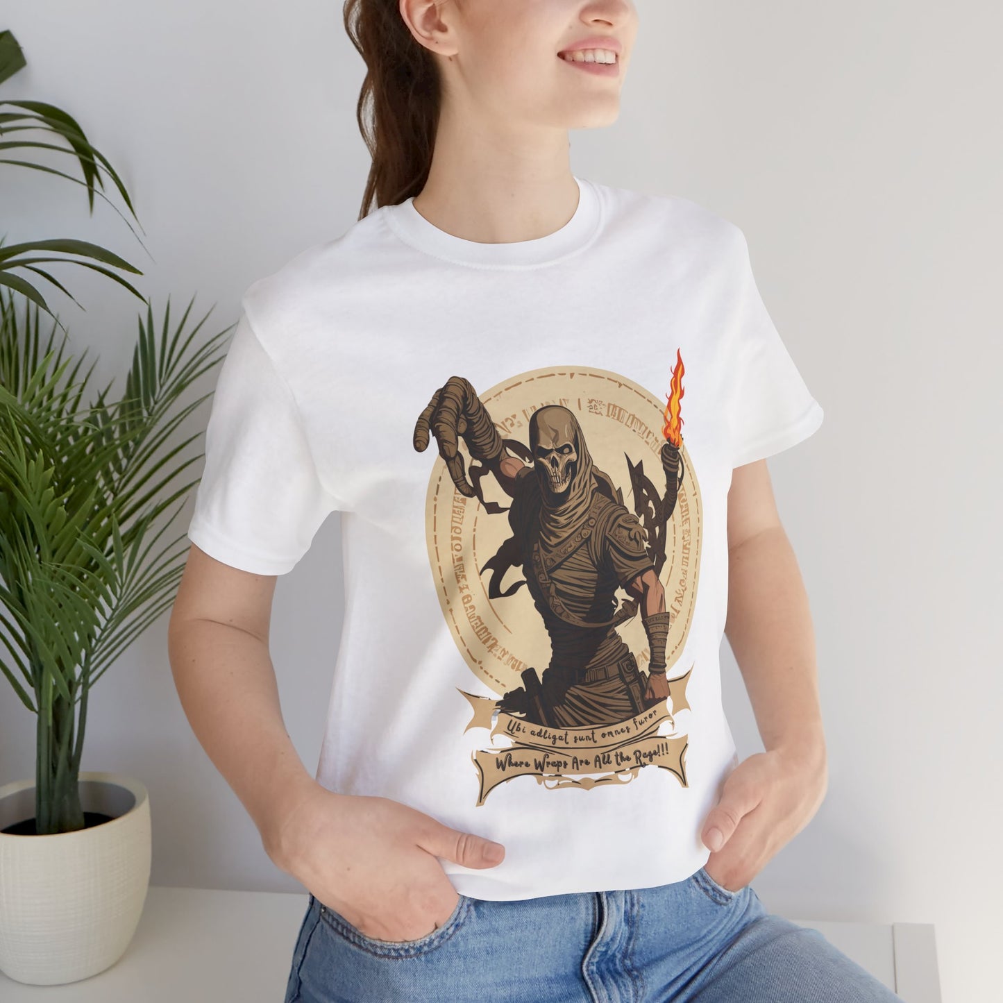 Ancient Mummy's Tomb: Torch-Lit Impressionist T-Shirt | Halloween Vibes Tee