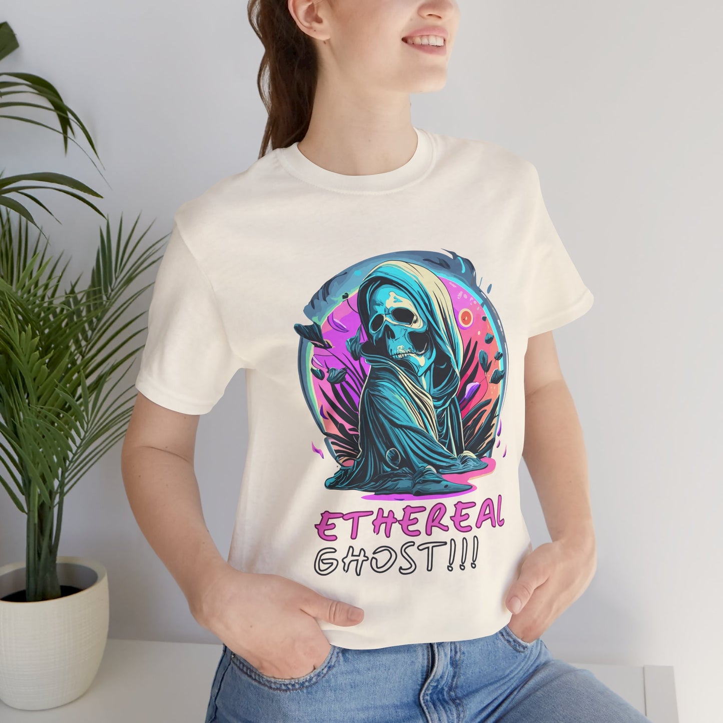 Ghostly Apparition: Abstract Haunting T-Shirt | Ethereal Glow | Halloween Vibes Tee