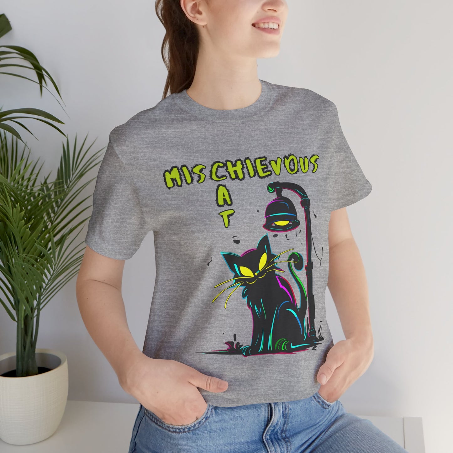 Mischievous Black Cat: Graffiti Art T-Shirt | Halloween Vibes Tee