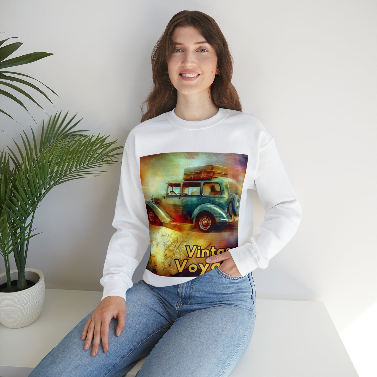 Vintage Voyage Sweatshirt | Retro Roadtrip Unisex Sweatshirt