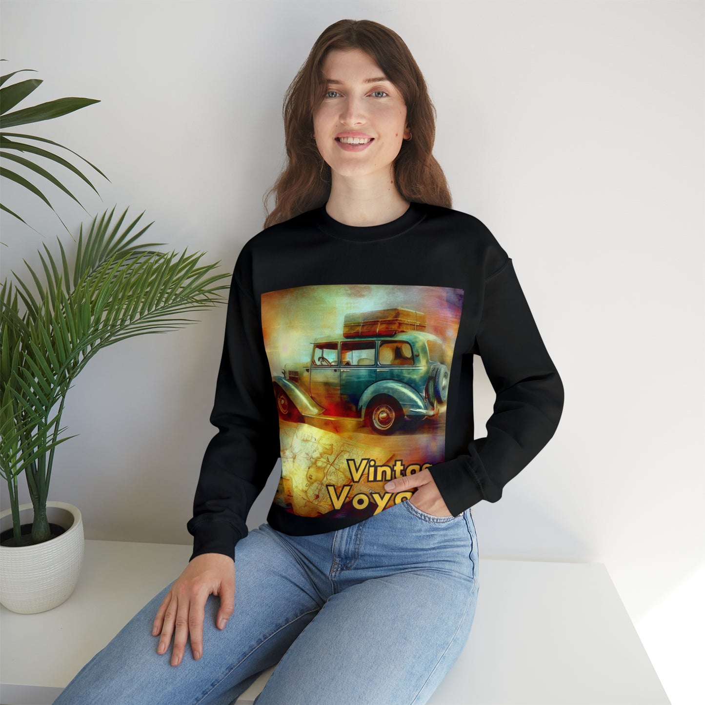 Vintage Voyage Sweatshirt | Retro Roadtrip Unisex Sweatshirt