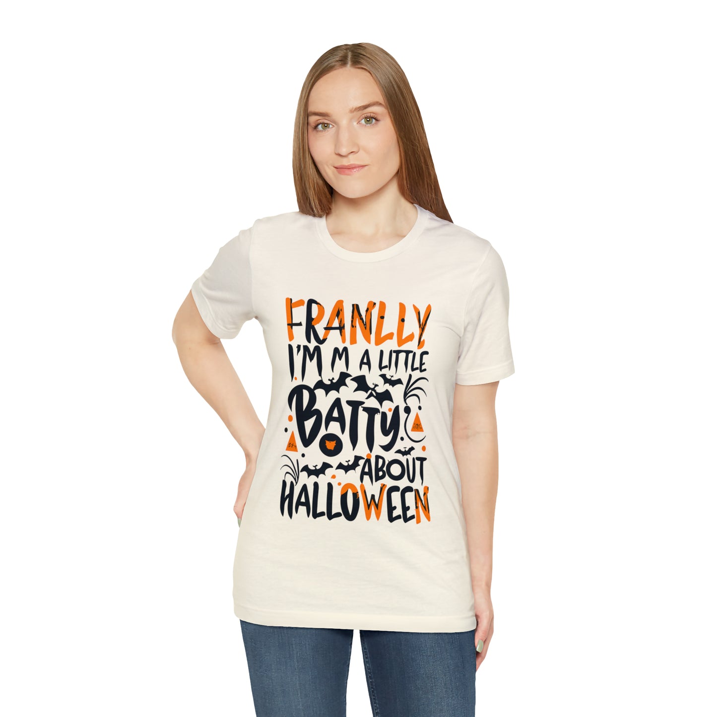 Frankly, I'm a Little Batty About Halloween T-shirt - Embrace Halloween Magic | Halloween Vibes Tee