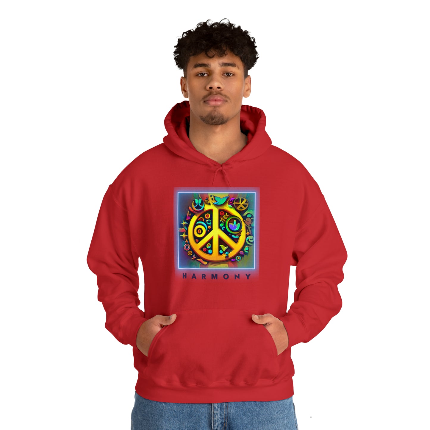 Serenity Symbols: Peace & Positivity Unisex Hoodie | Harmony Iconic Hoodies