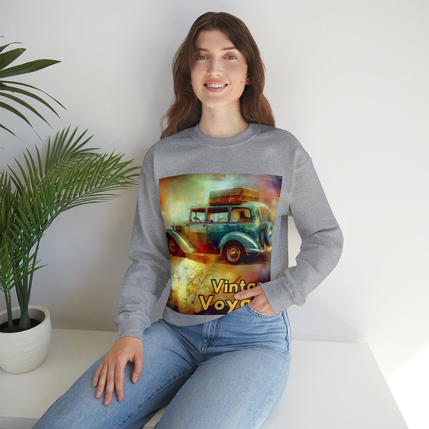 Vintage Voyage Sweatshirt | Retro Roadtrip Unisex Sweatshirt