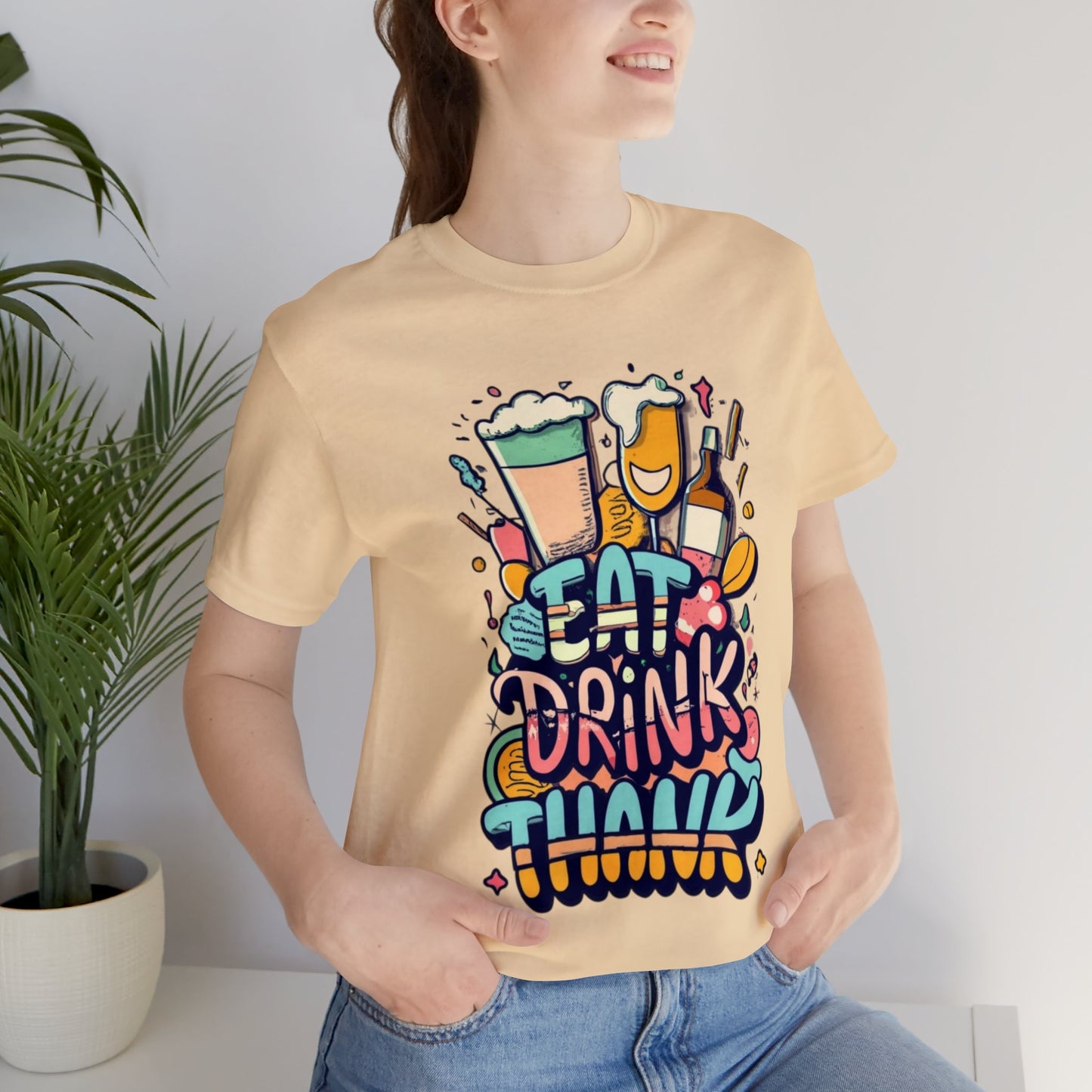 Eat, Drink, Thank: Thanksgiving Table Unisex Tee | Feasting Favorites T-Shirts by Be Like No One (BLN1) - The Store