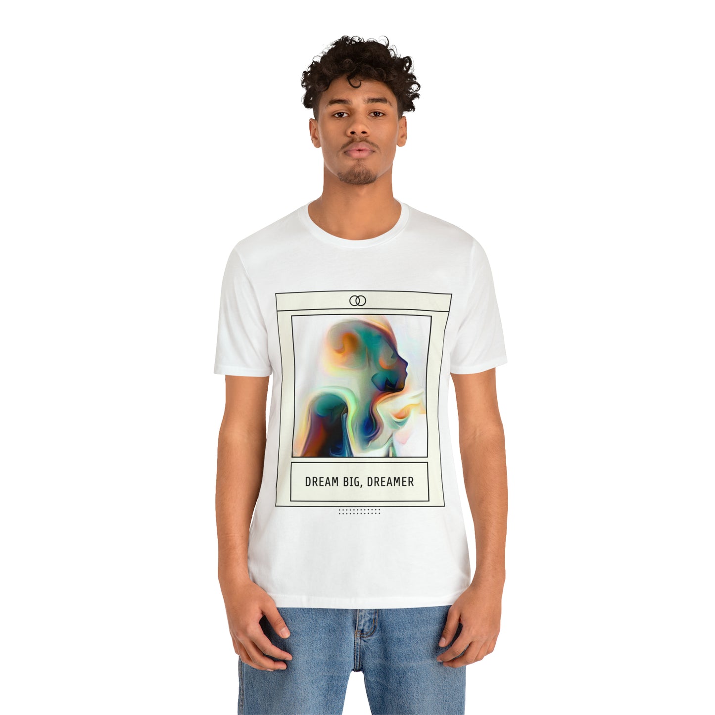 Vivid Reverie: Abstract Dreamer Unisex Tee with Vibrant Shapes | Artistic Vision T-Shirts