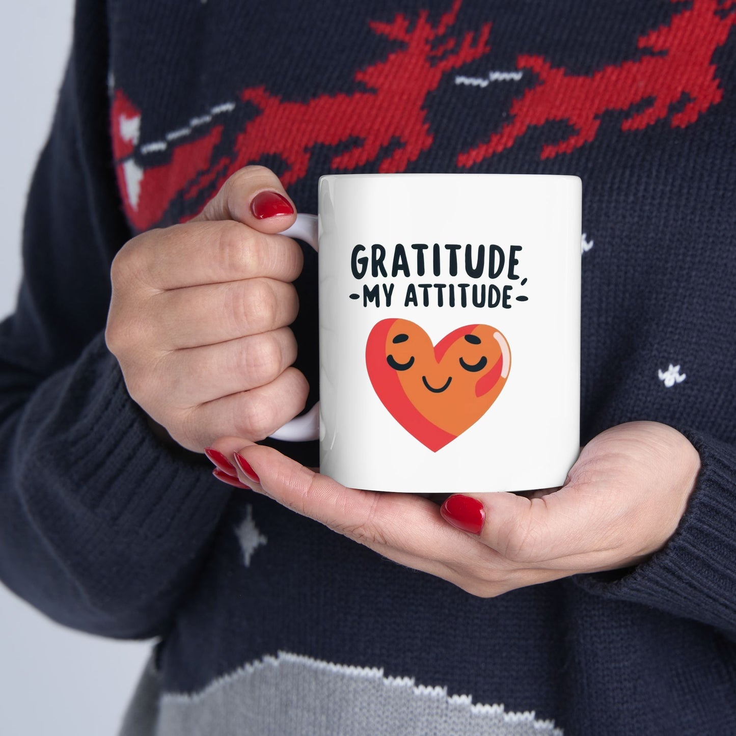 Gratitude Attitude: Thankful Hearts Mug | Serene Thanksgiving Mugs by Be Like No One (BLN1) - The Store