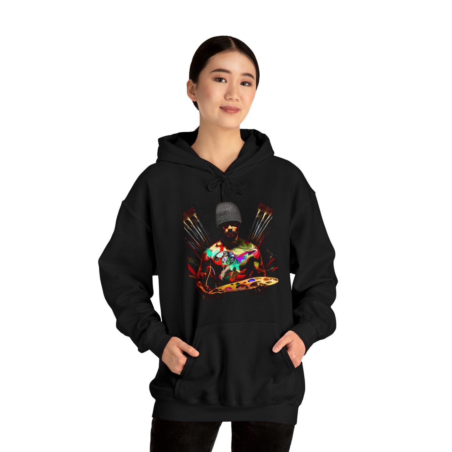 Brushstrokes of Passion: Artistic Soul Unisex Hoodie | Creative Essence Hoodies