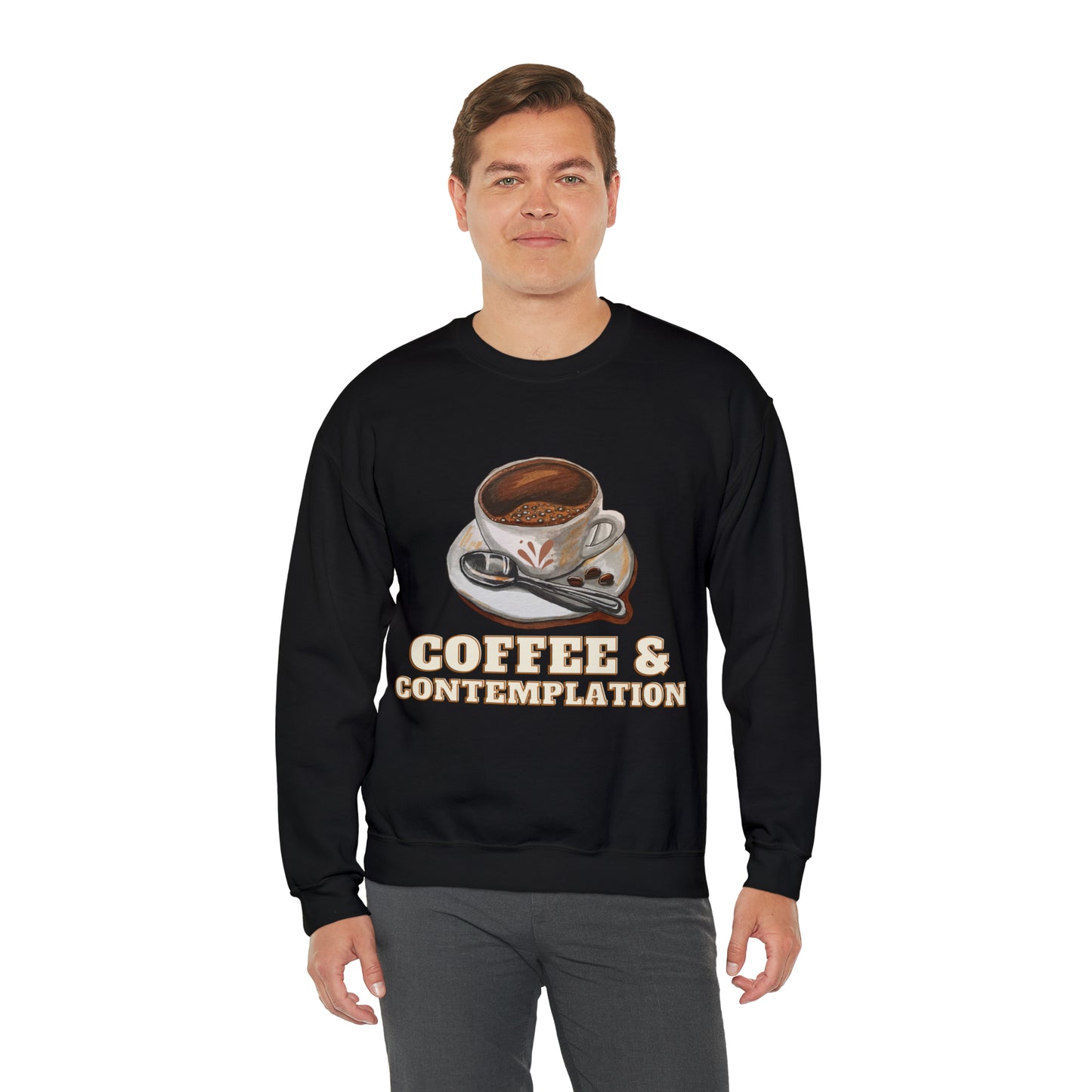 Caffeine Charm and Contemplation Sweatshirt | Coffee & Contemplation Sweatshirt