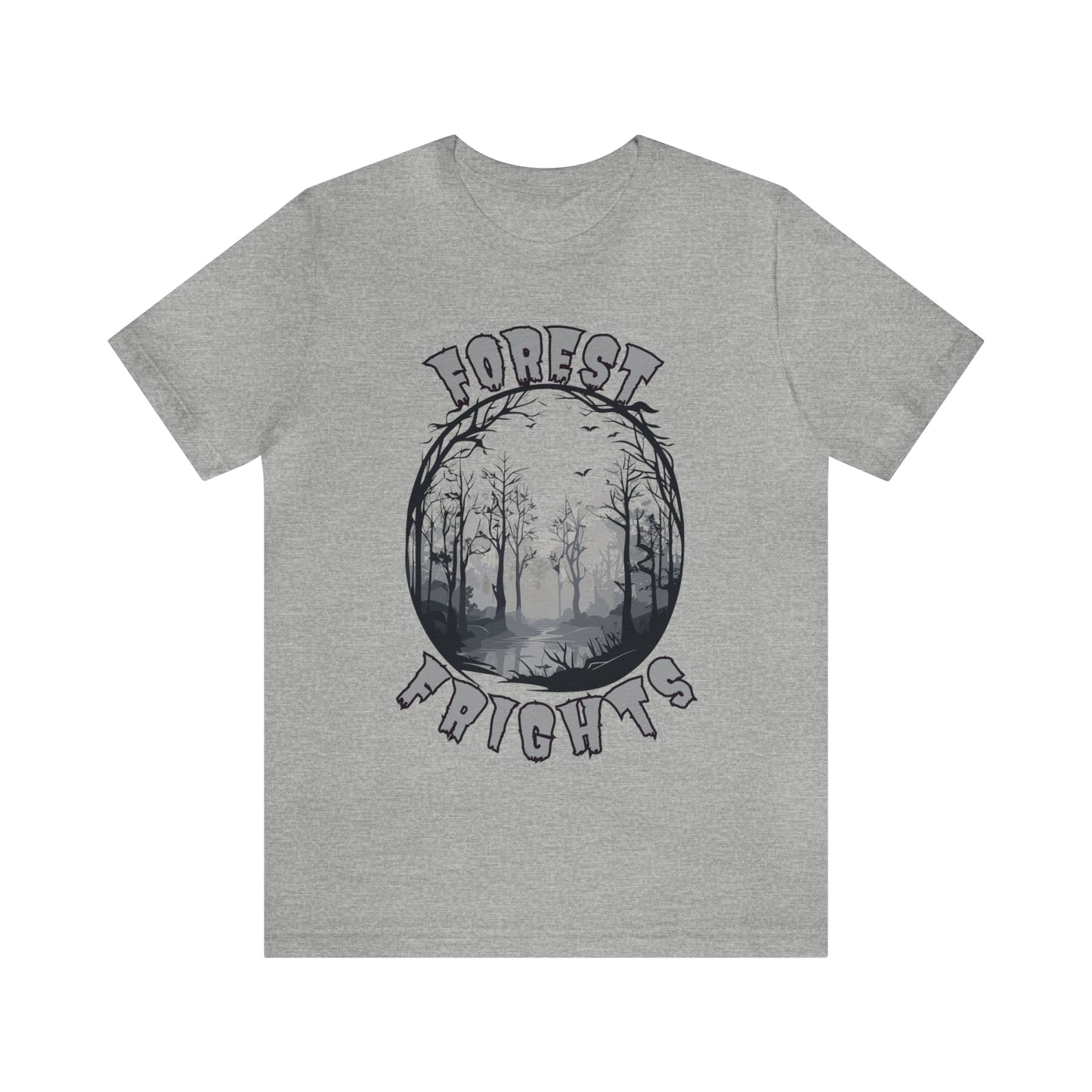 Mysterious Spooky Forest Silhouette T-Shirt | Halloween Vibes Tee