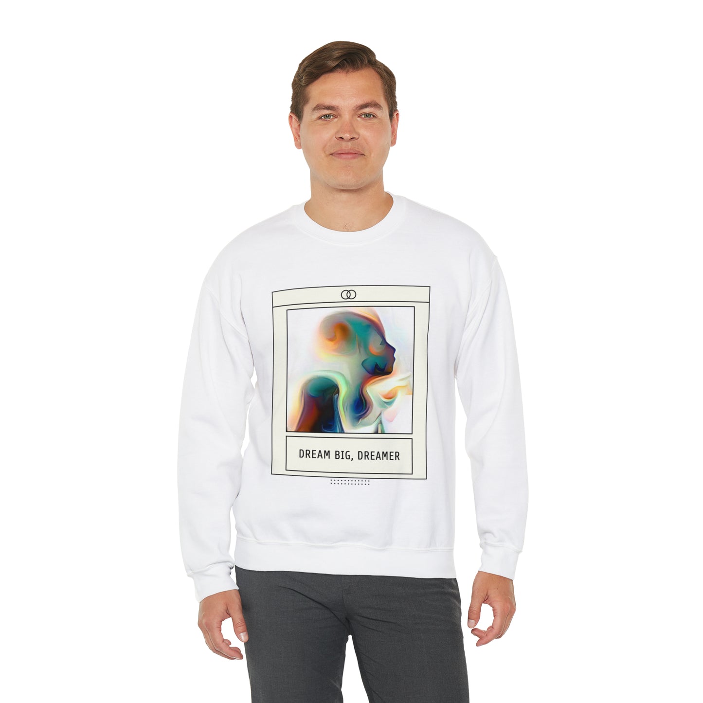 Vivid Reverie Sweatshirt | Abstract Dreamer Unisex Sweatshirt with Vibrant Shapes