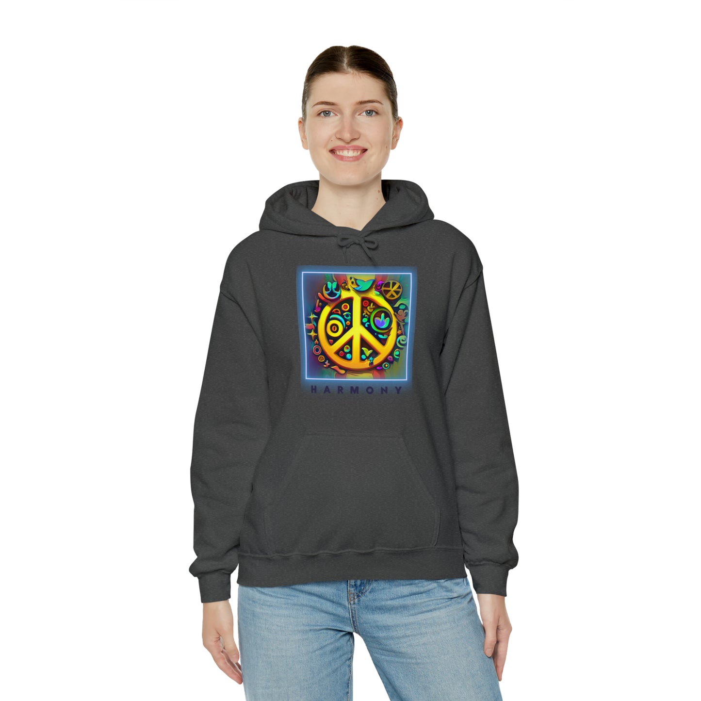 Serenity Symbols: Peace & Positivity Unisex Hoodie | Harmony Iconic Hoodies