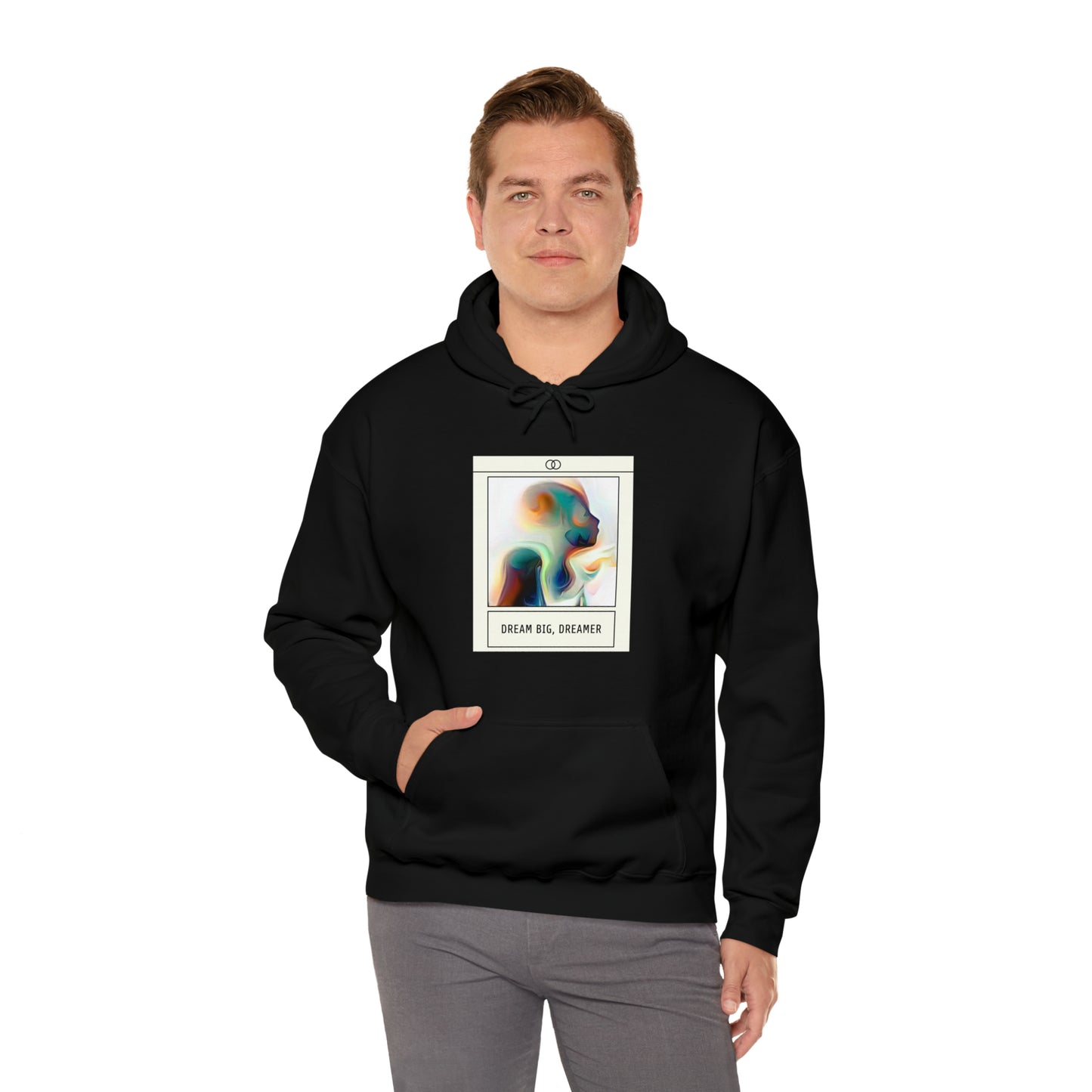 Vivid Reverie: Abstract Dreamer Unisex Hoodie with Vibrant Shapes | Artistic Vision Hoodies