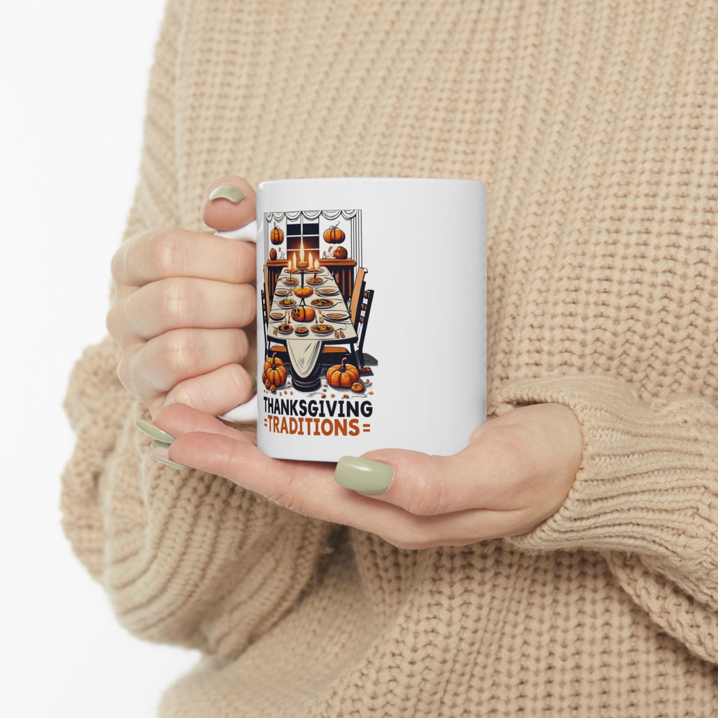 Thanksgiving Traditions: Family Feast Mug | Heartwarming Gatherings Mugs by Be Like No One (BLN1) - The Store