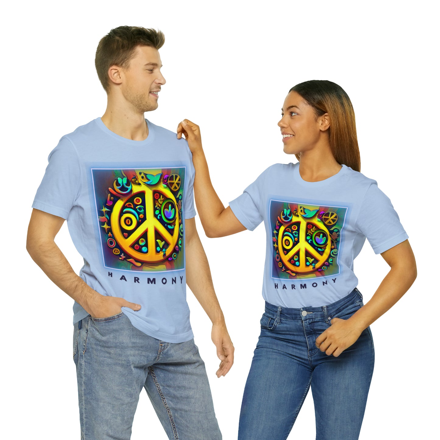 Serenity Symbols: Peace & Positivity Unisex Tee | Harmony Iconic T-Shirts