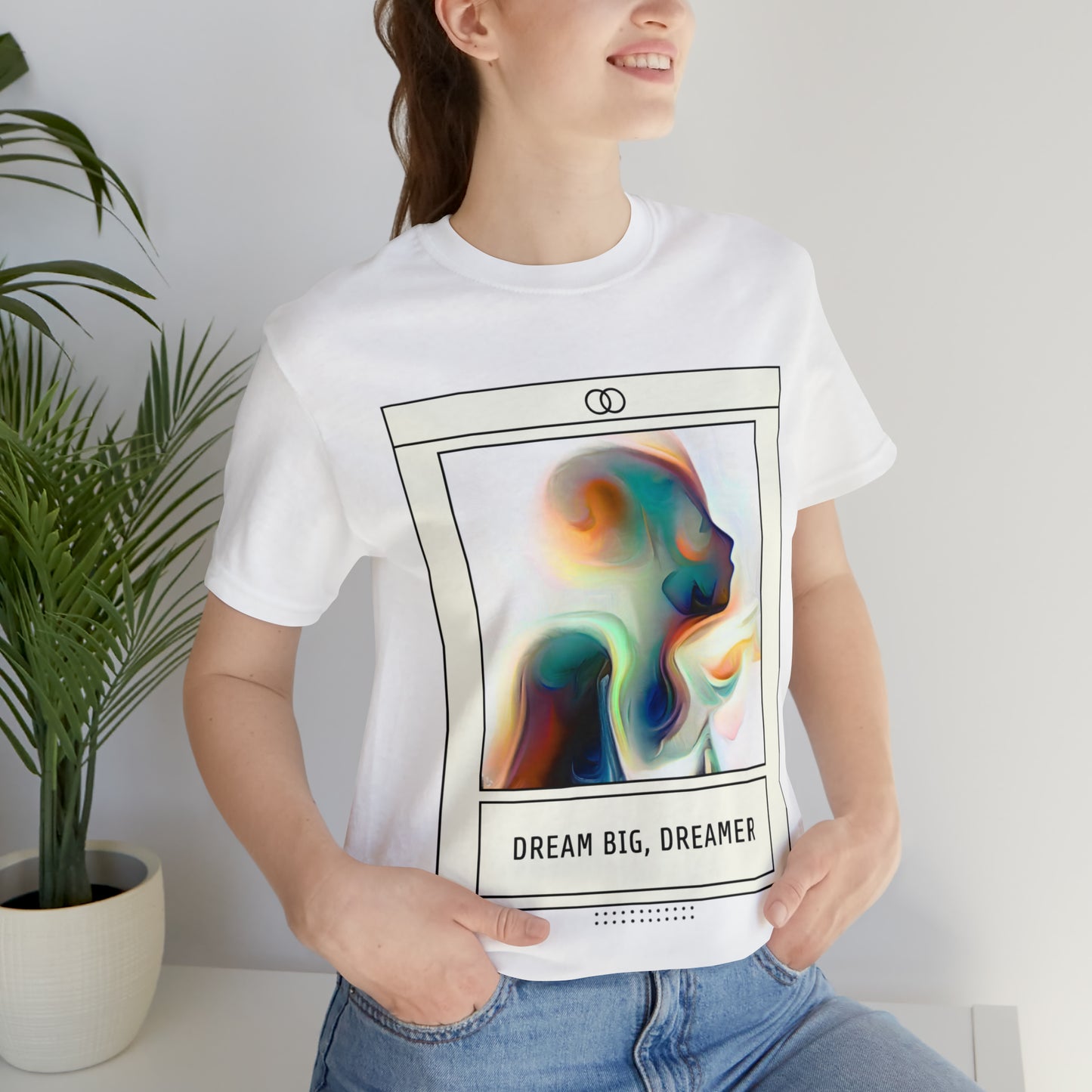 Vivid Reverie: Abstract Dreamer Unisex Tee with Vibrant Shapes | Artistic Vision T-Shirts