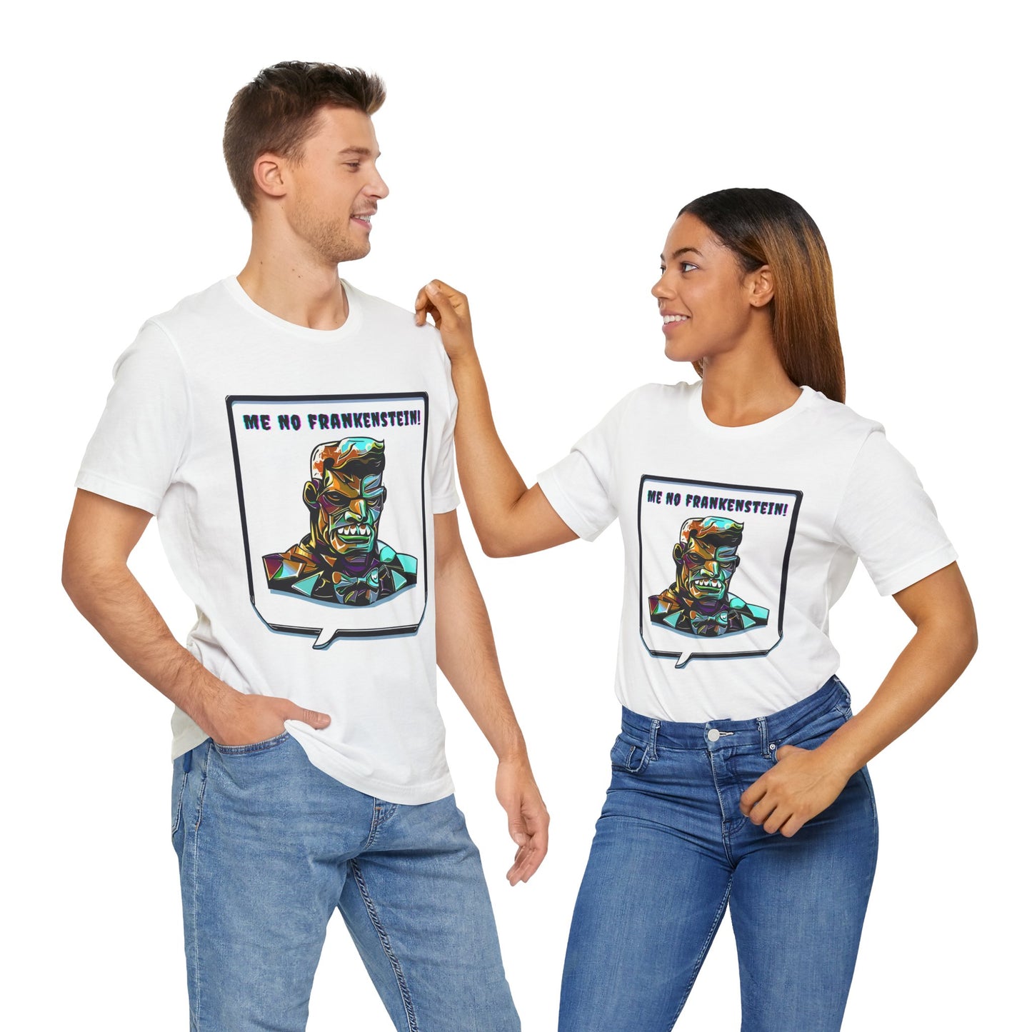 Enigmatic Frankenstein's Monster: Cubist Style T-Shirt | Halloween Vibes Tee