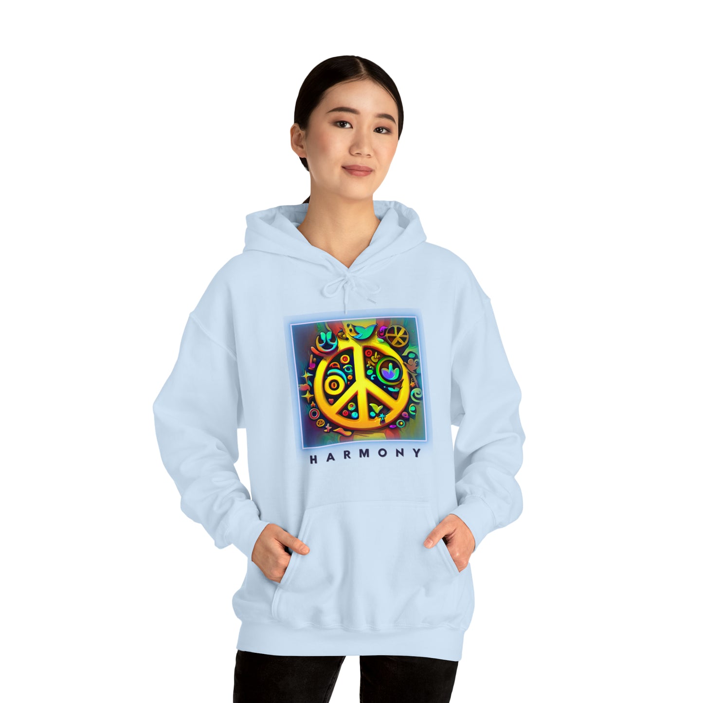 Serenity Symbols: Peace & Positivity Unisex Hoodie | Harmony Iconic Hoodies