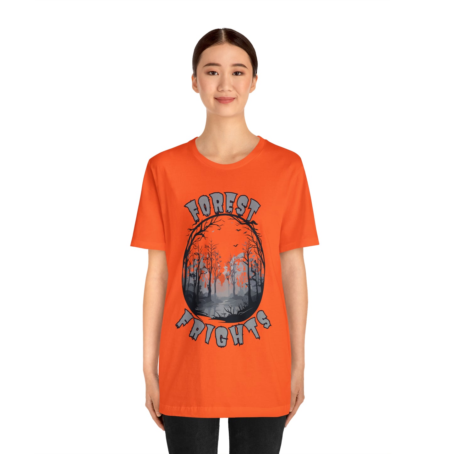 Mysterious Spooky Forest Silhouette T-Shirt | Halloween Vibes Tee