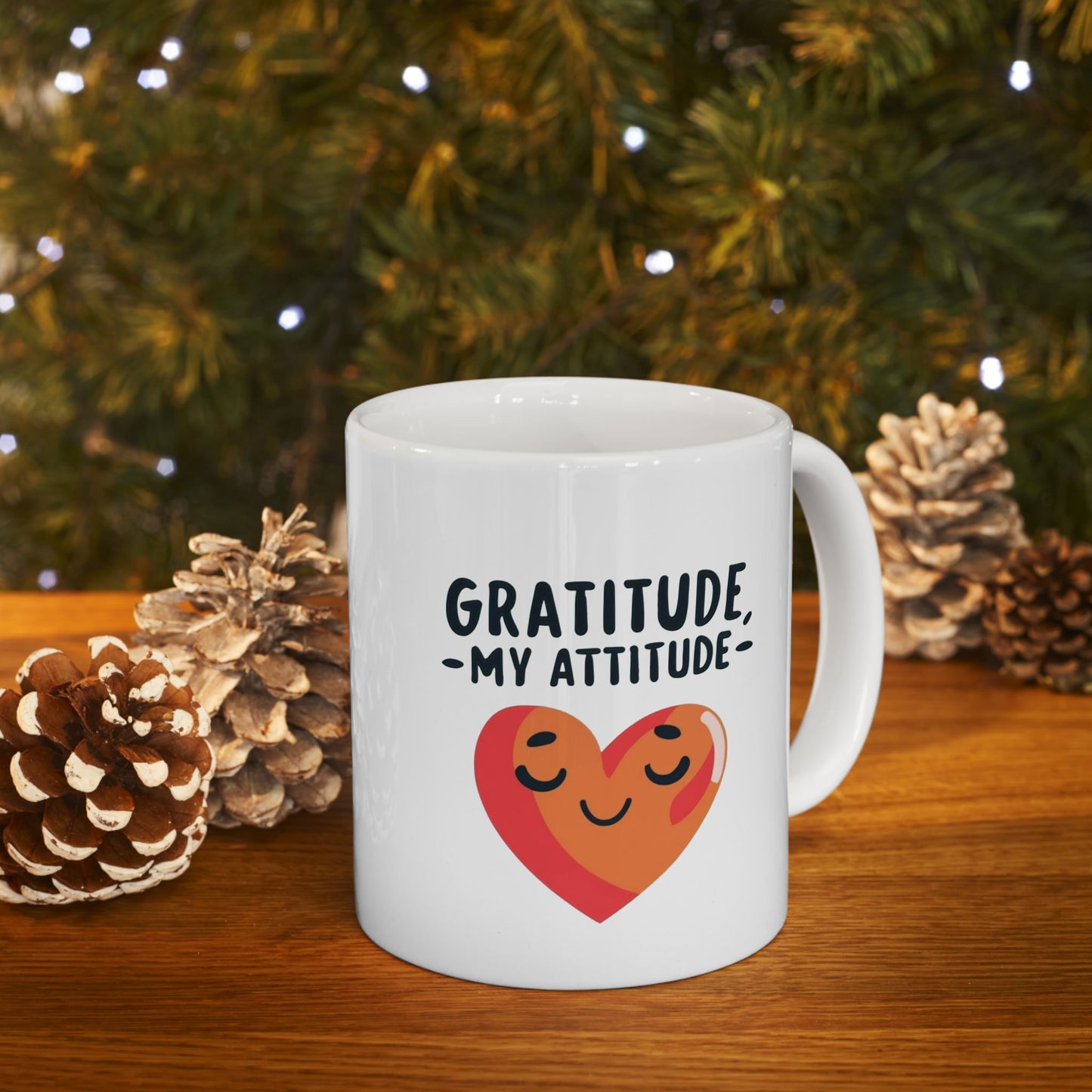 Gratitude Attitude: Thankful Hearts Mug | Serene Thanksgiving Mugs by Be Like No One (BLN1) - The Store