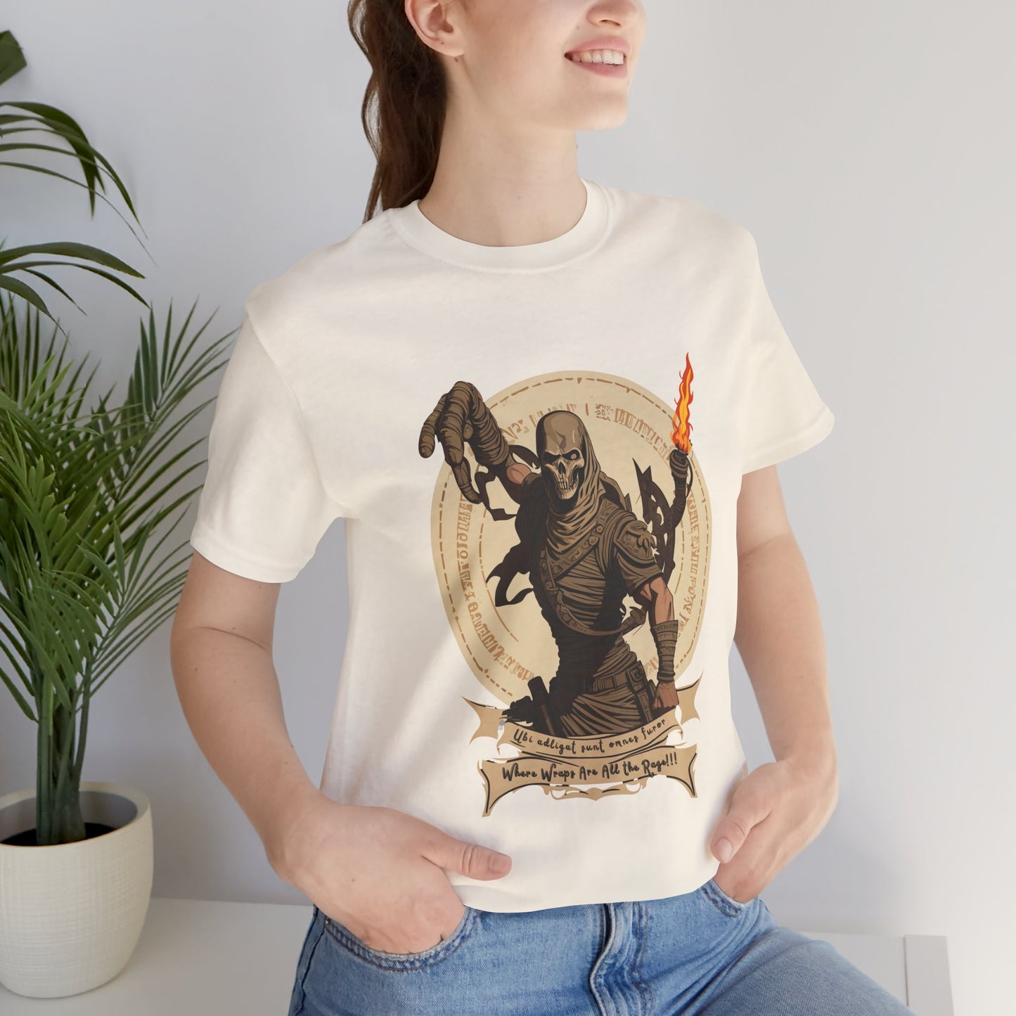 Ancient Mummy's Tomb: Torch-Lit Impressionist T-Shirt | Halloween Vibes Tee