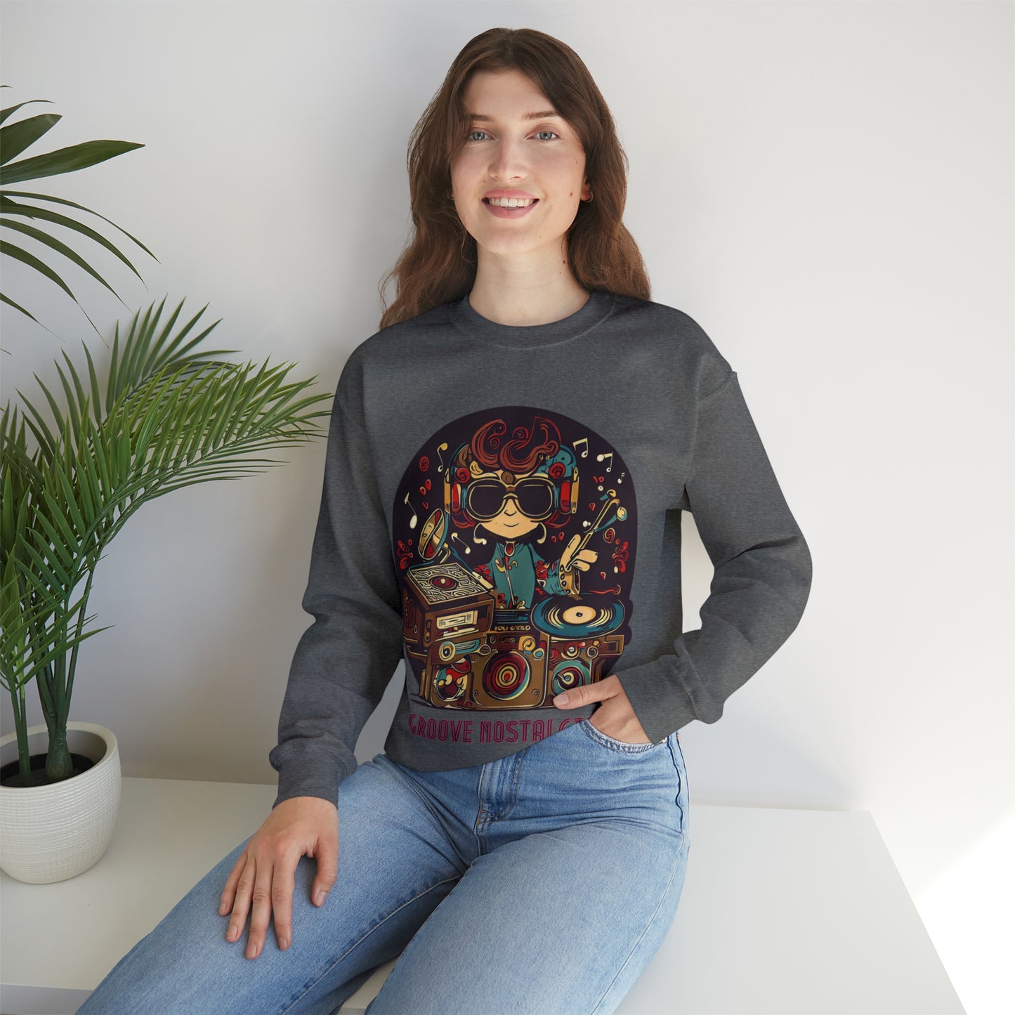 Groove Nostalgia Sweatshirt | Vintage Vinyl Lover Unisex Sweatshirt