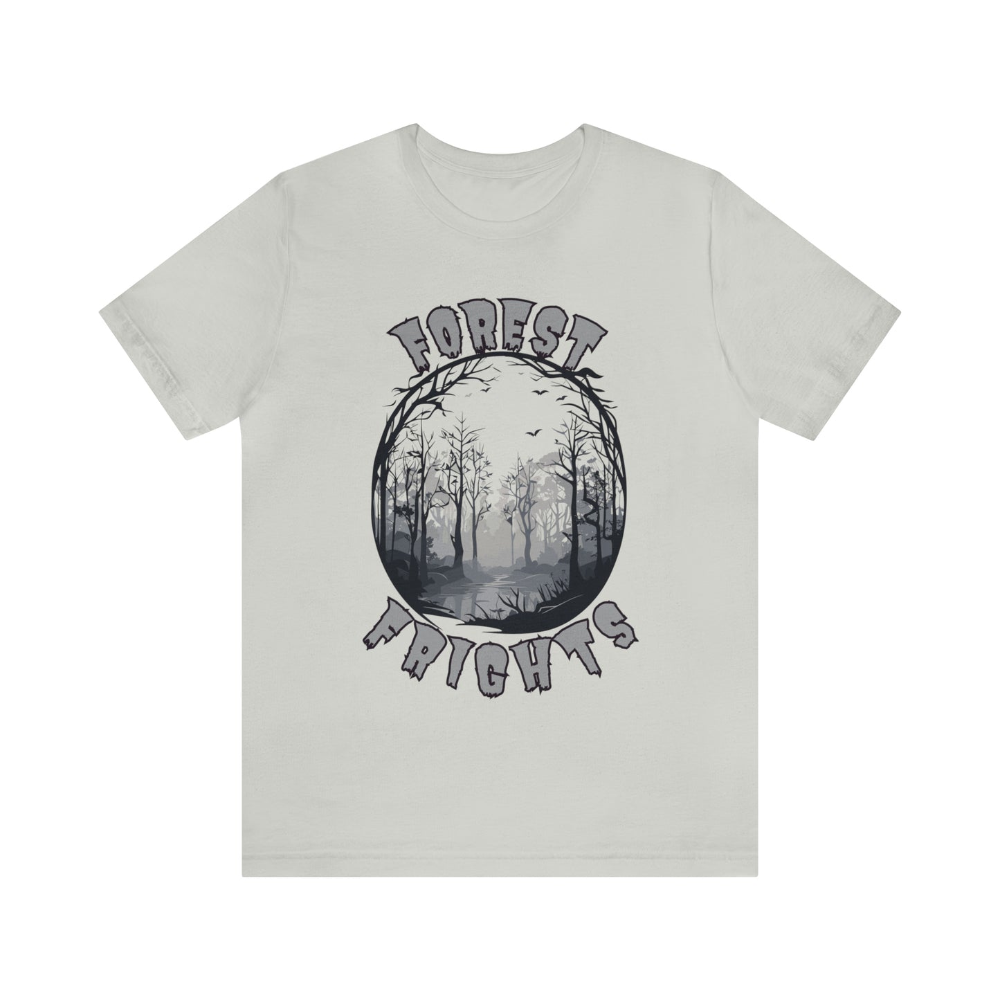 Mysterious Spooky Forest Silhouette T-Shirt | Halloween Vibes Tee