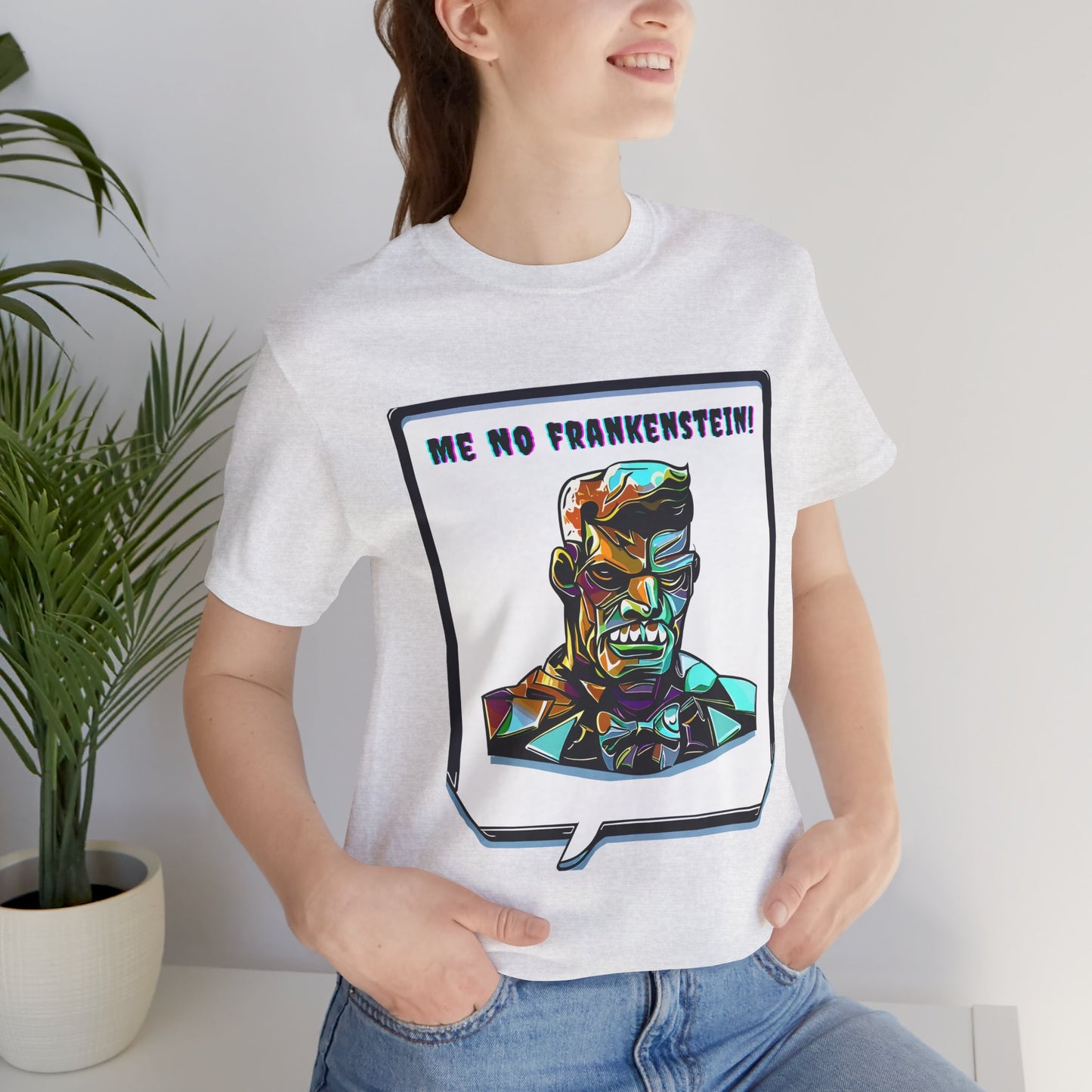 Enigmatic Frankenstein's Monster: Cubist Style T-Shirt | Halloween Vibes Tee