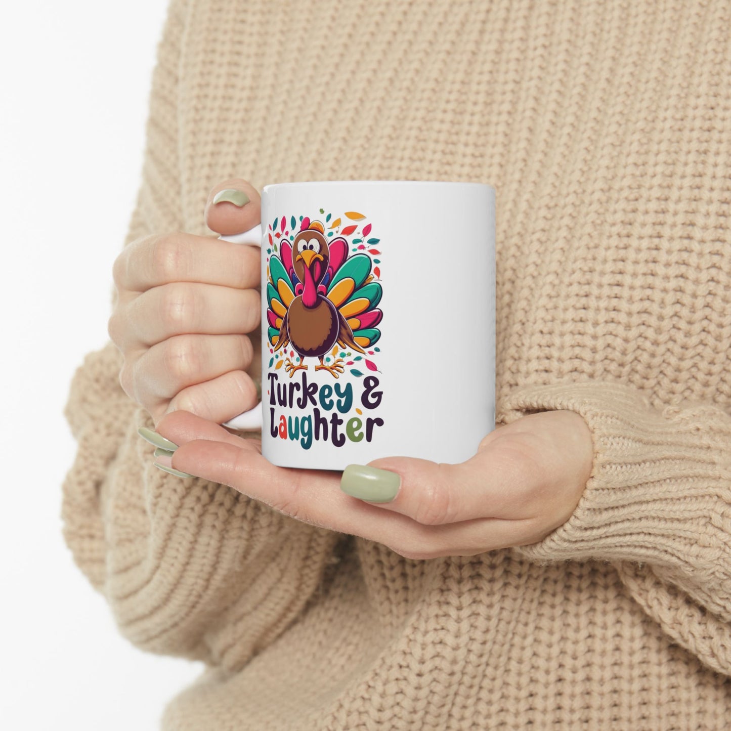 Turkey & Laughter: Thanksgiving Fun Mug | Gobble Giggles Mugs by Be Like No One (BLN1) - The Store