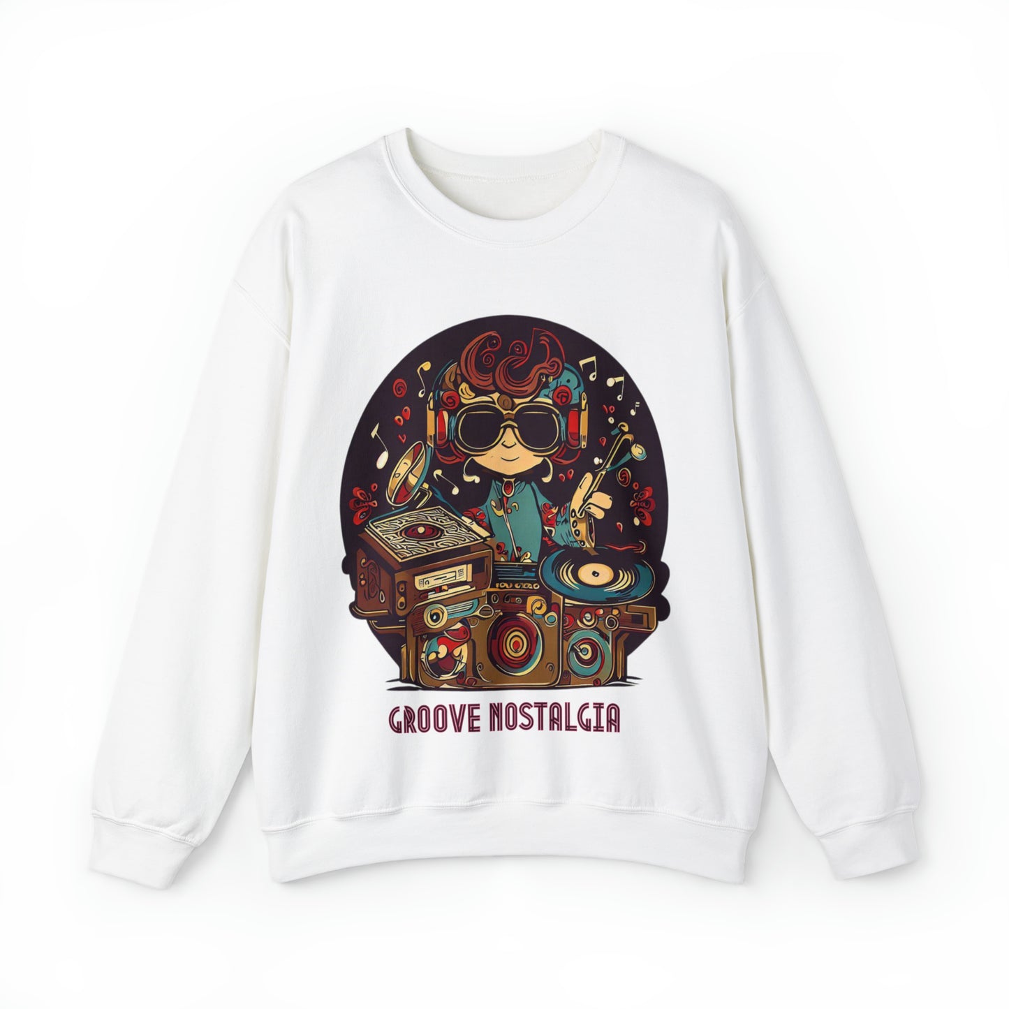 Groove Nostalgia Sweatshirt | Vintage Vinyl Lover Unisex Sweatshirt