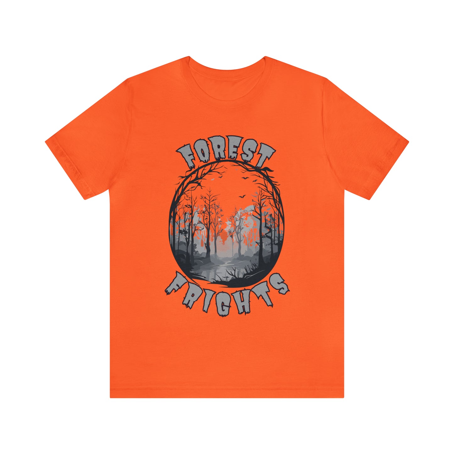 Mysterious Spooky Forest Silhouette T-Shirt | Halloween Vibes Tee