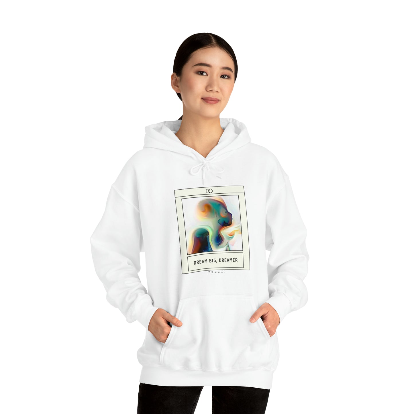 Vivid Reverie: Abstract Dreamer Unisex Hoodie with Vibrant Shapes | Artistic Vision Hoodies