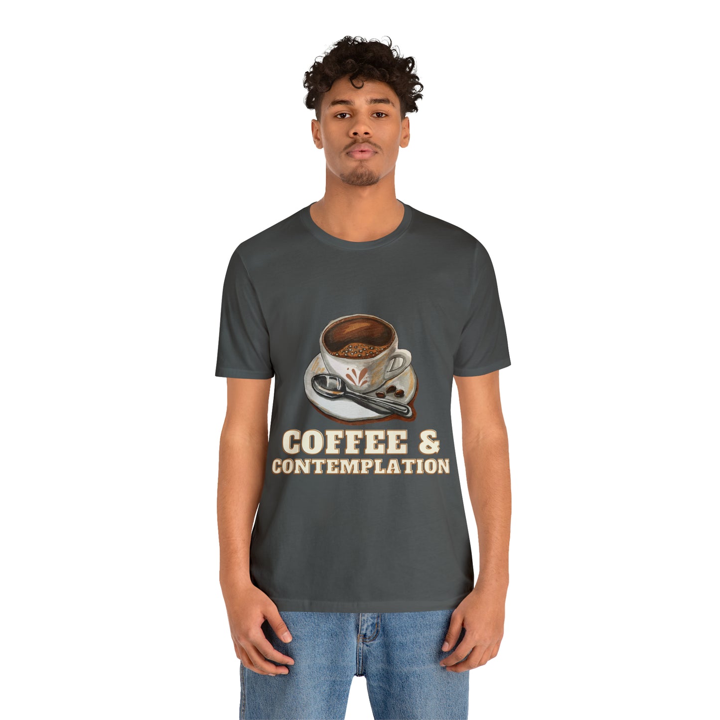 Caffeine & Contemplation Vibes: Unisex Jersey Tee | Fuel for Thoughts T-Shirts