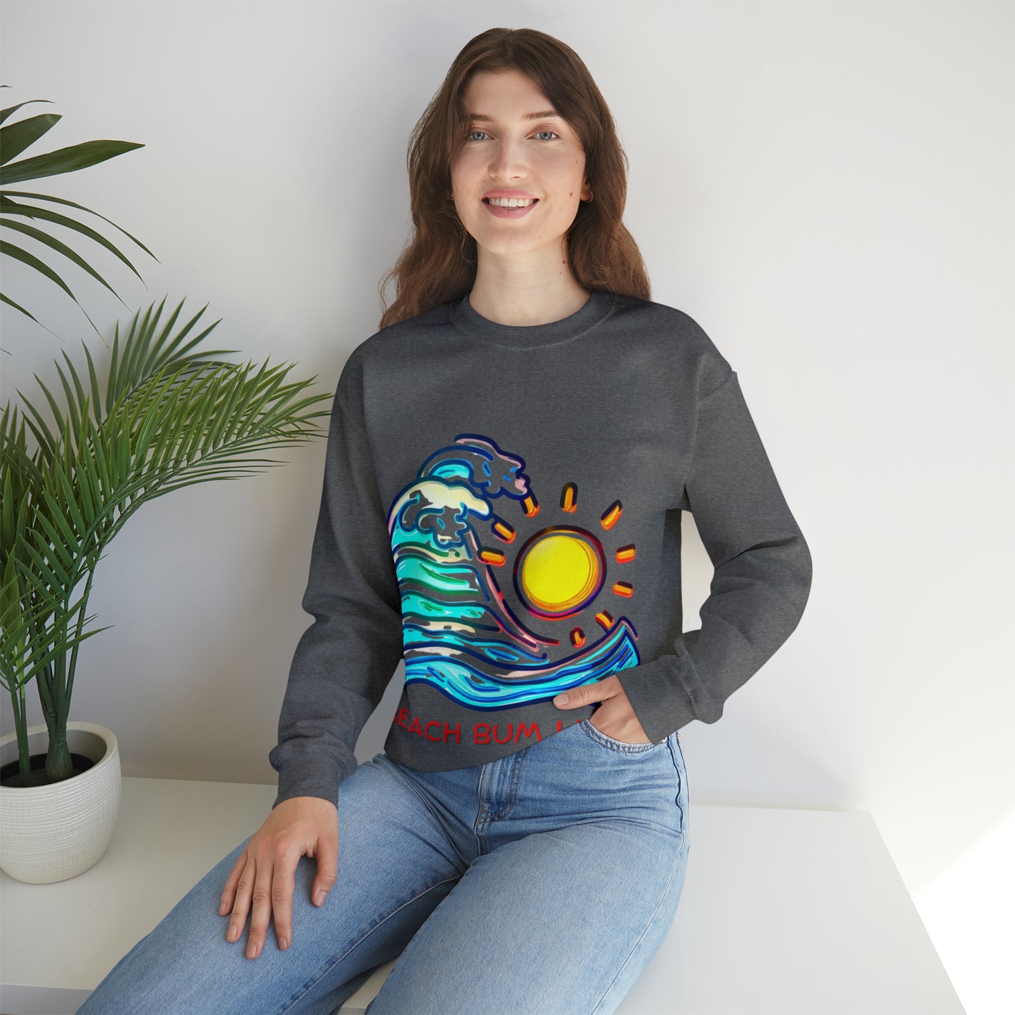 Seaside Serenity Sweatshirt | Beach Bum Life Unisex Sweatshirt