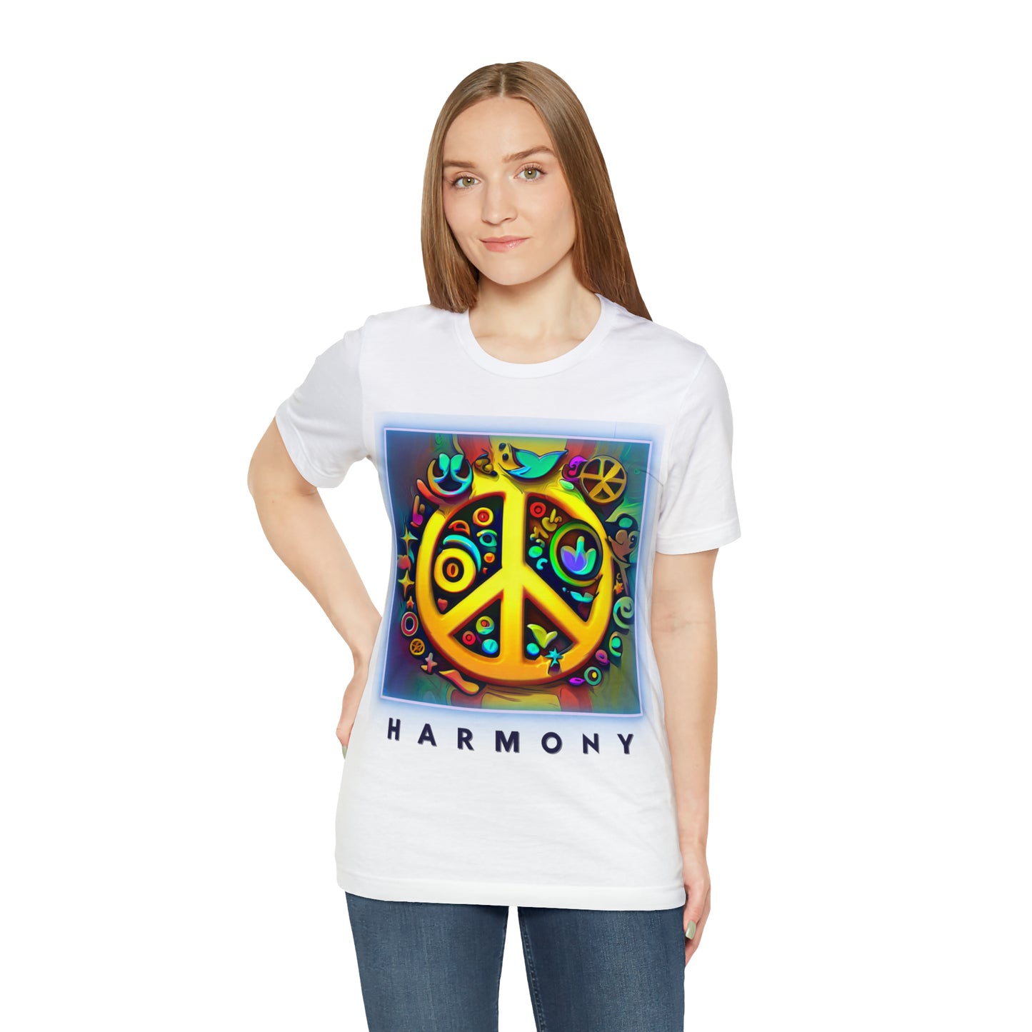 Serenity Symbols: Peace & Positivity Unisex Tee | Harmony Iconic T-Shirts