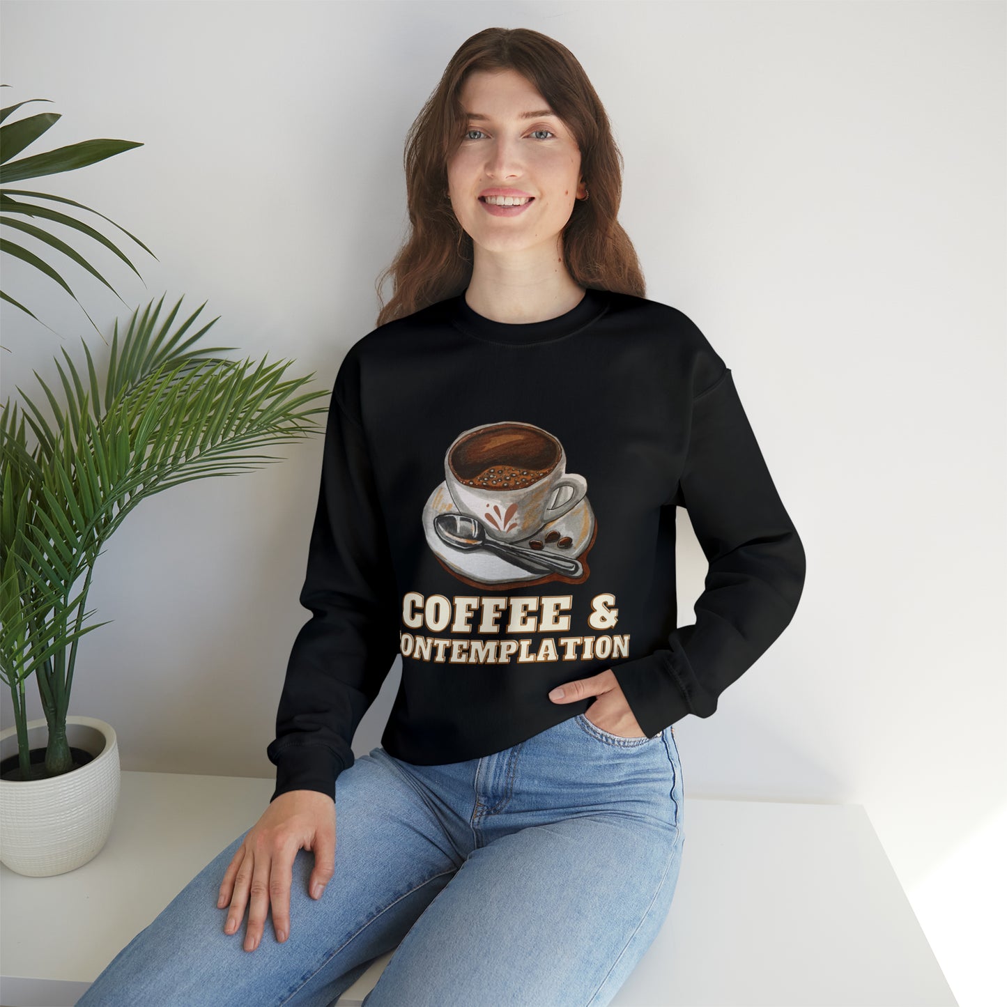 Caffeine Charm and Contemplation Sweatshirt | Coffee & Contemplation Sweatshirt