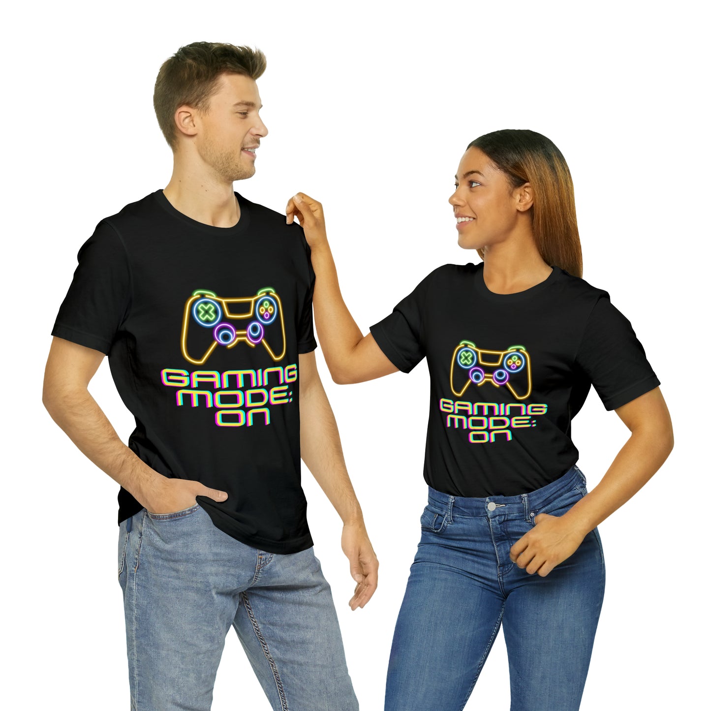 Pixel Power: Gaming Mode ON Unisex Tee with Controller Design | Level Up T-Shirts