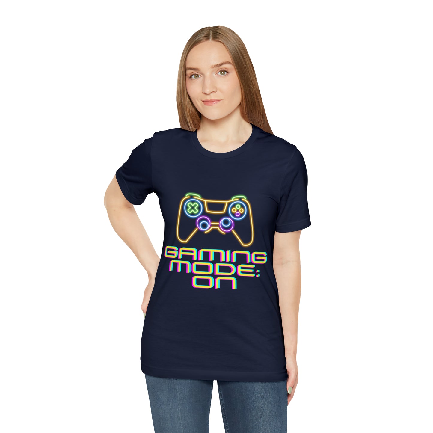 Pixel Power: Gaming Mode ON Unisex Tee with Controller Design | Level Up T-Shirts