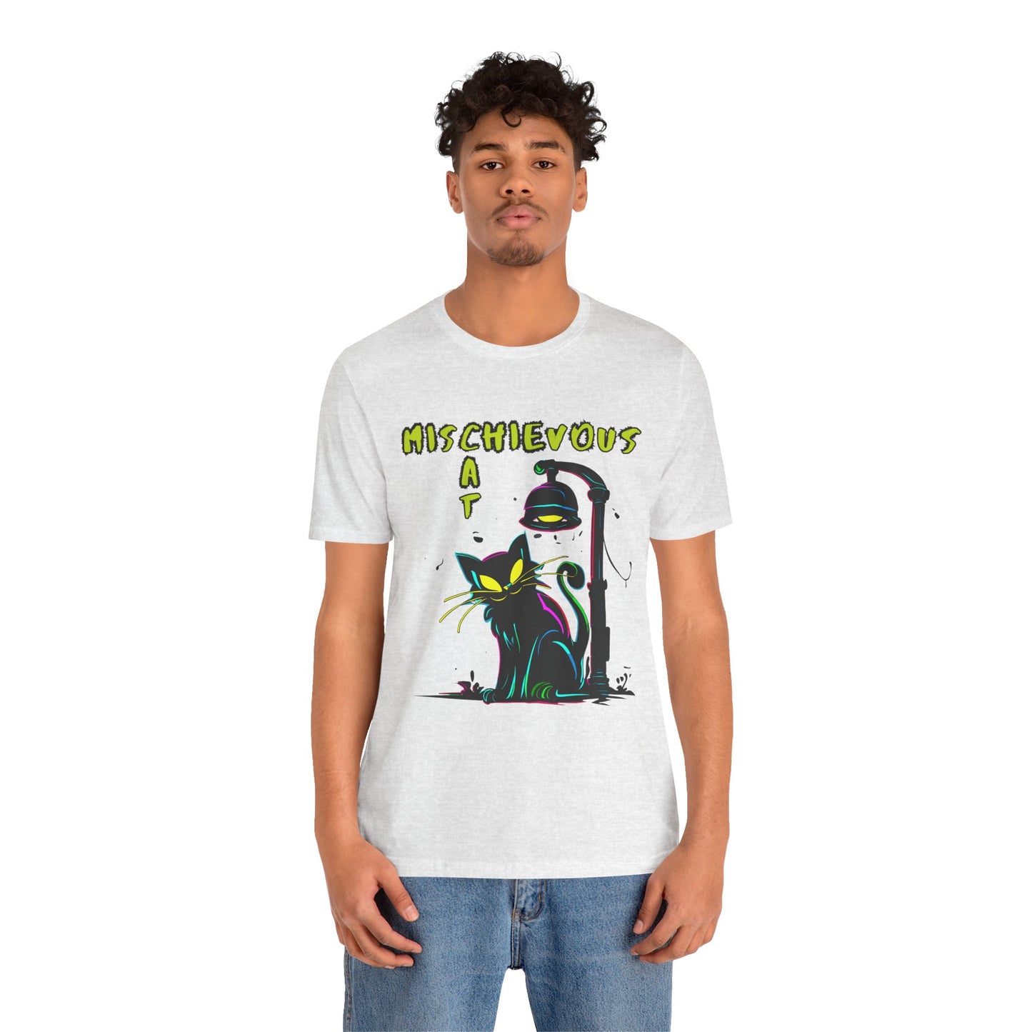 Mischievous Black Cat: Graffiti Art T-Shirt | Halloween Vibes Tee