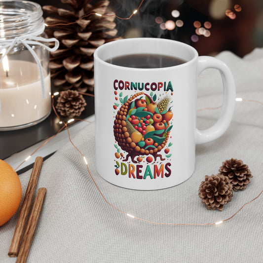 Cornucopia Dreams: Bounty of Fall Mug | Thanksgiving Abundance Mugs by Be Like No One (BLN1) - The Store