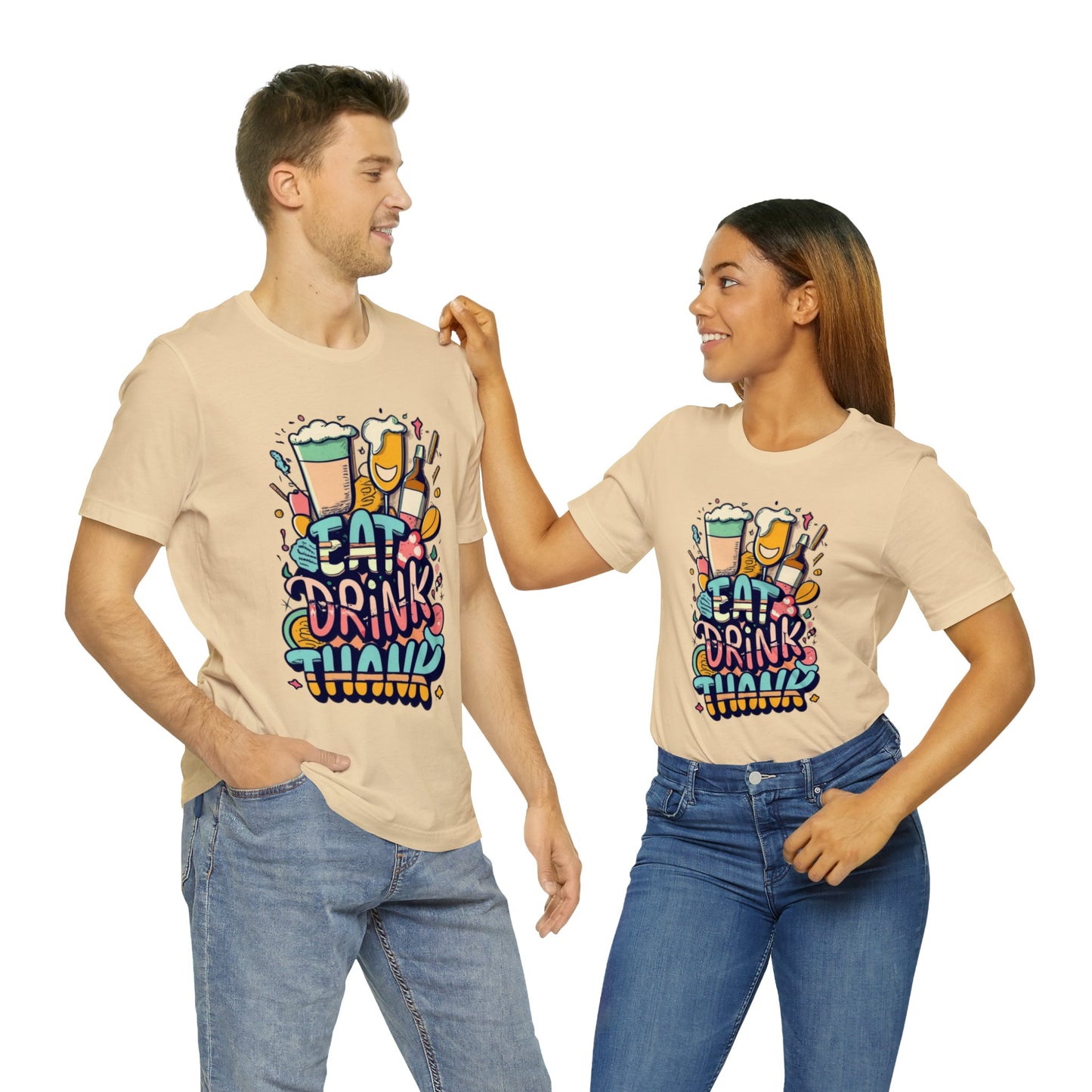 Eat, Drink, Thank: Thanksgiving Table Unisex Tee | Feasting Favorites T-Shirts by Be Like No One (BLN1) - The Store