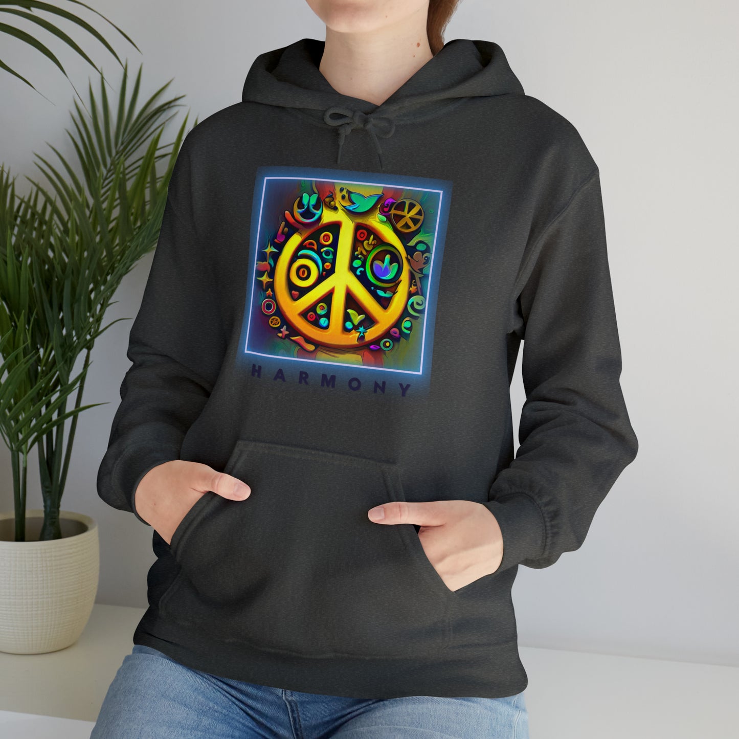 Serenity Symbols: Peace & Positivity Unisex Hoodie | Harmony Iconic Hoodies