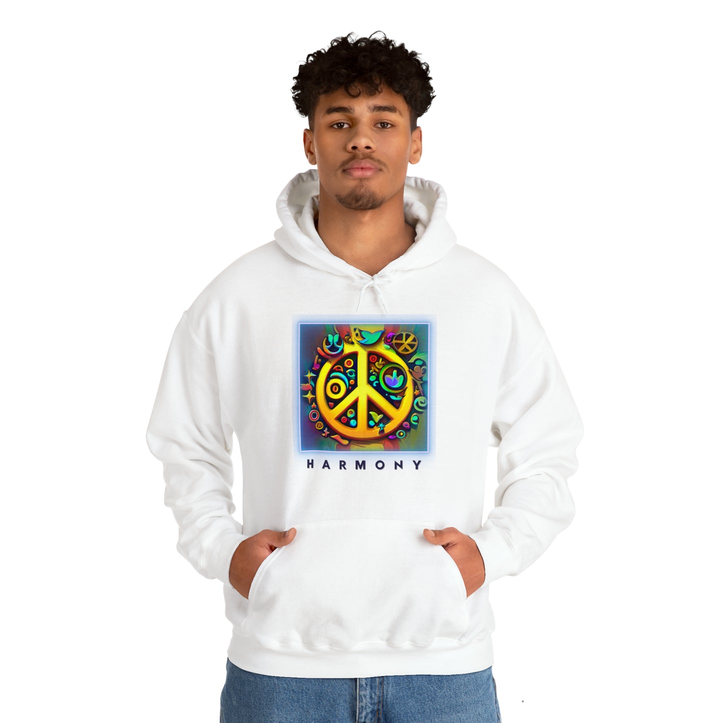 Serenity Symbols: Peace & Positivity Unisex Hoodie | Harmony Iconic Hoodies