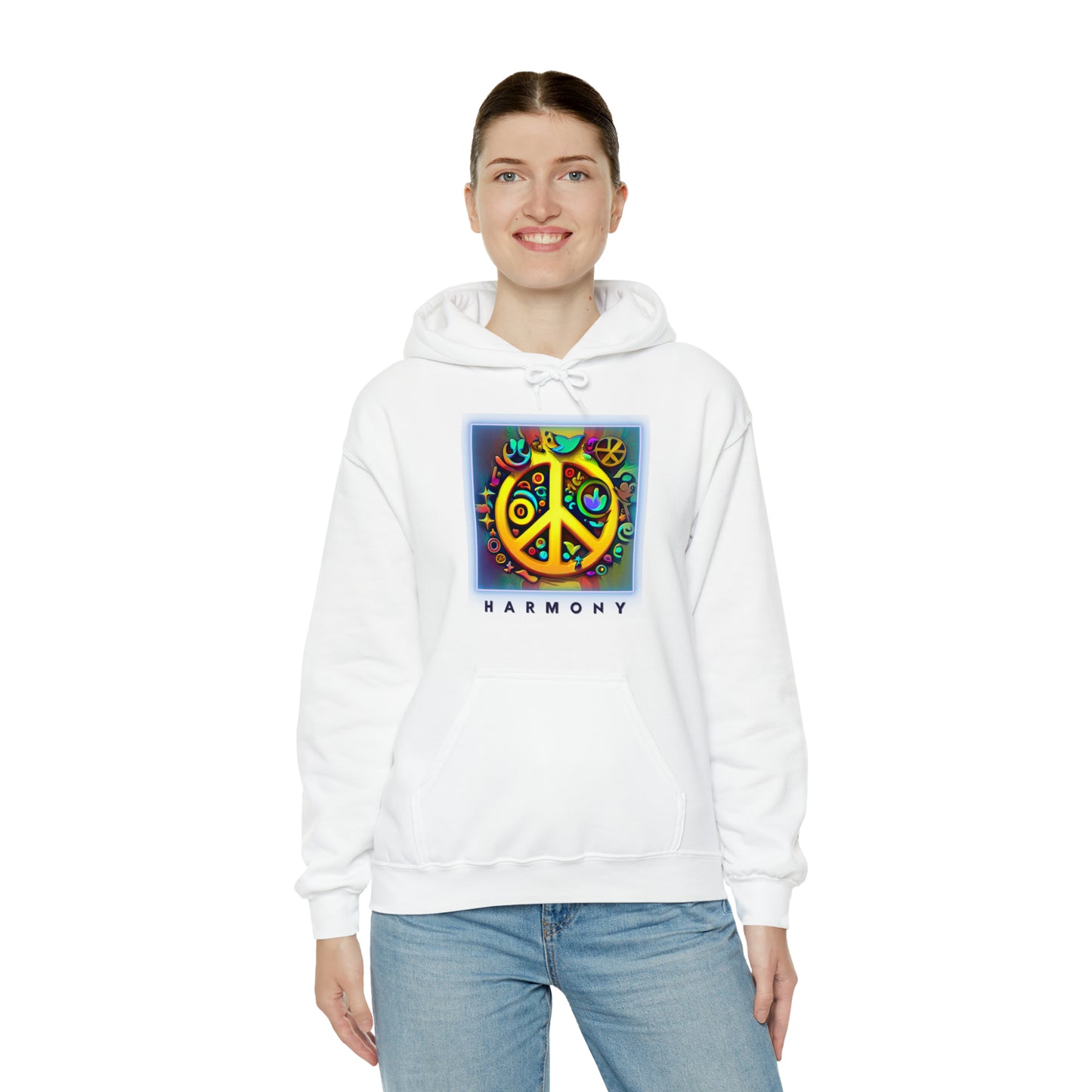 Serenity Symbols: Peace & Positivity Unisex Hoodie | Harmony Iconic Hoodies