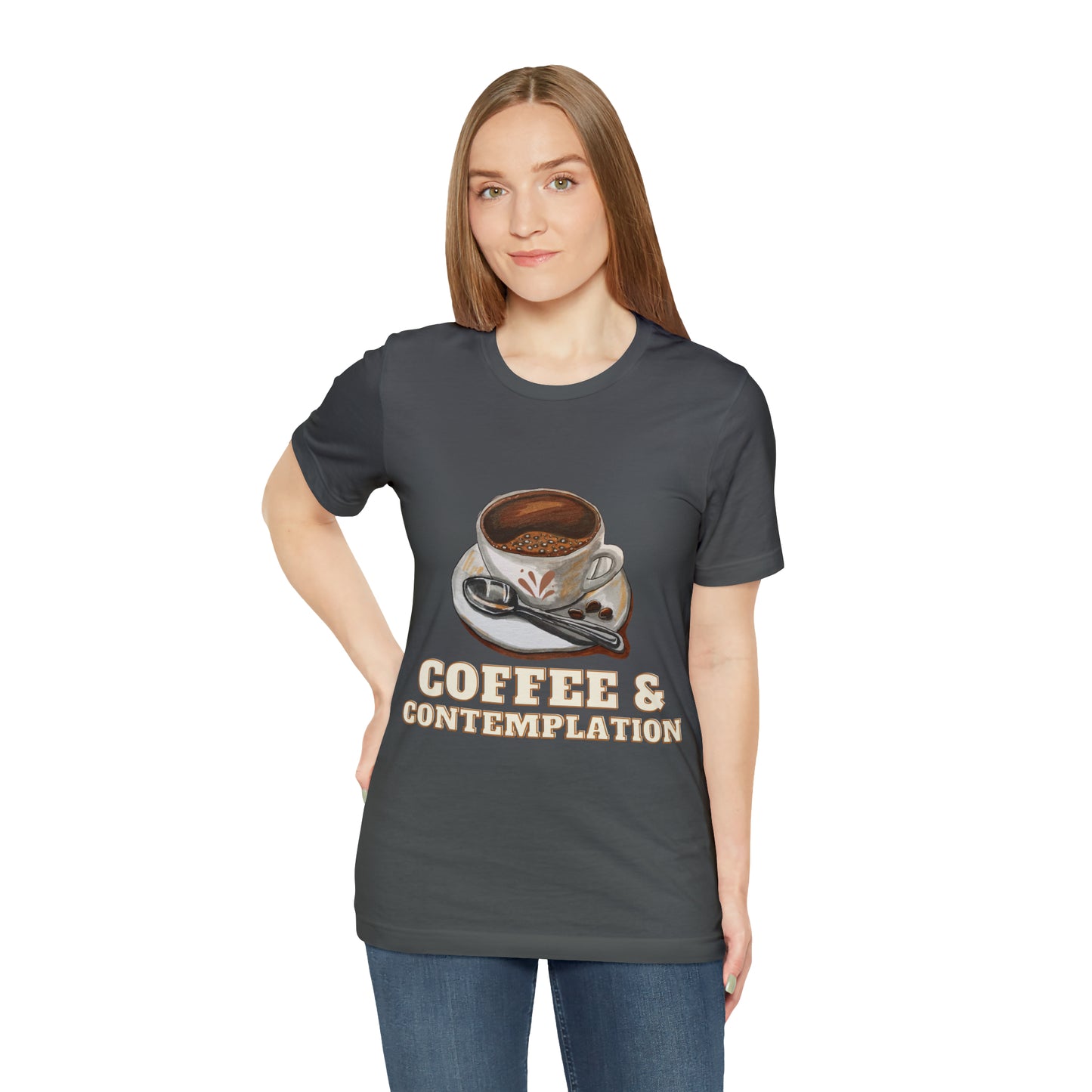 Caffeine & Contemplation Vibes: Unisex Jersey Tee | Fuel for Thoughts T-Shirts