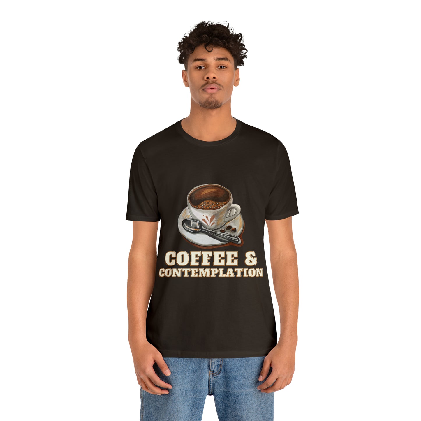 Caffeine & Contemplation Vibes: Unisex Jersey Tee | Fuel for Thoughts T-Shirts