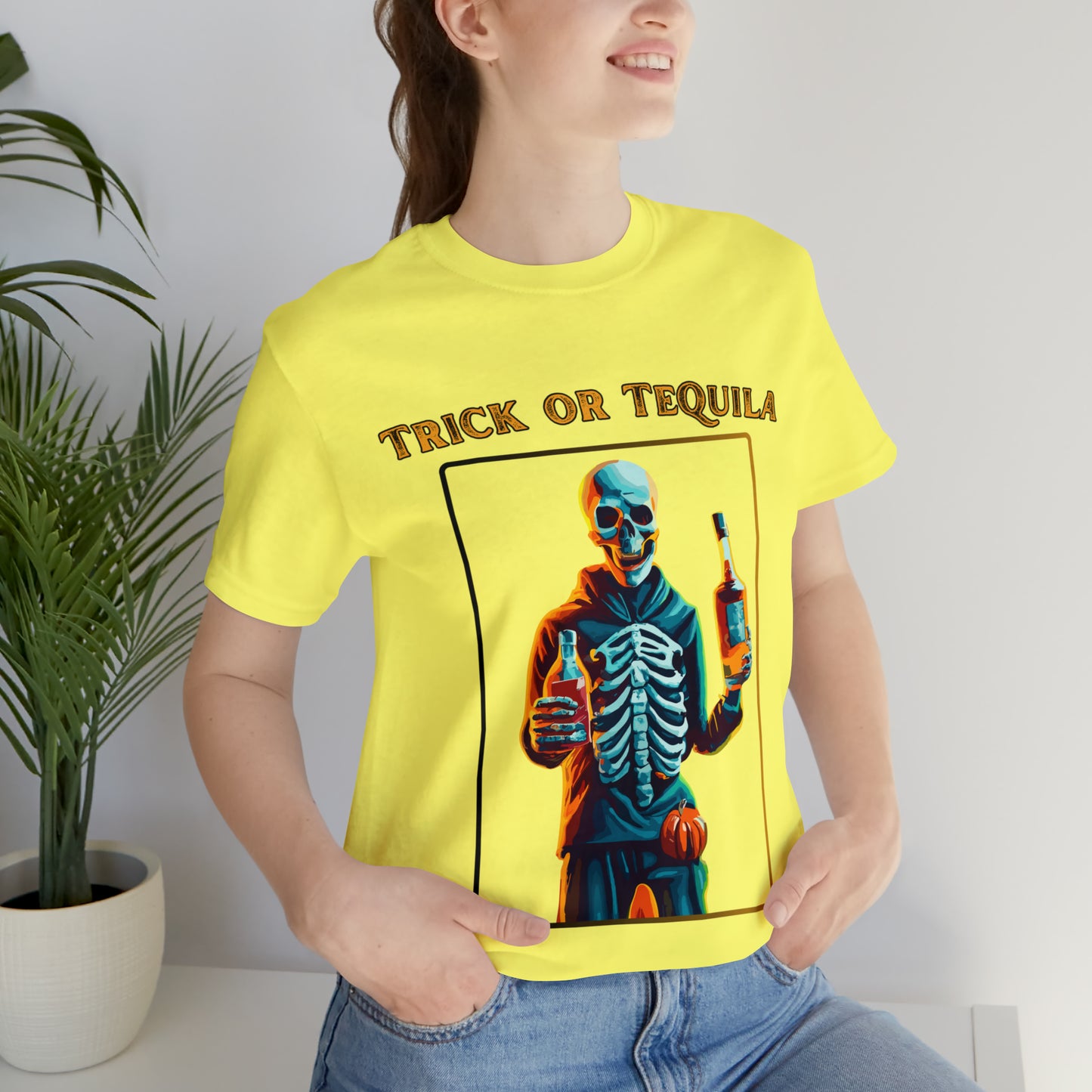 Spooky Skeleton: Trick or Tequila Halloween T-Shirt | Halloween Vibes Tee