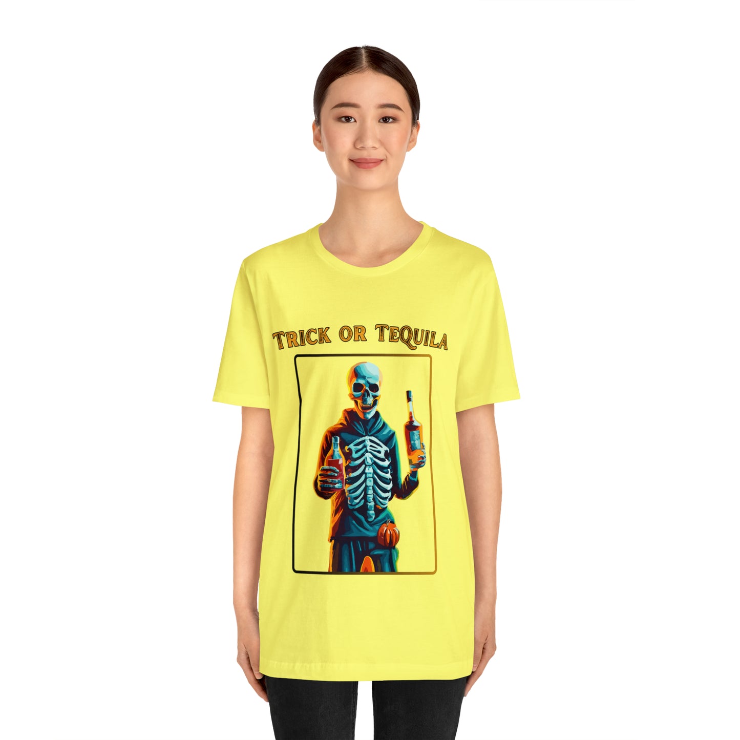 Spooky Skeleton: Trick or Tequila Halloween T-Shirt | Halloween Vibes Tee