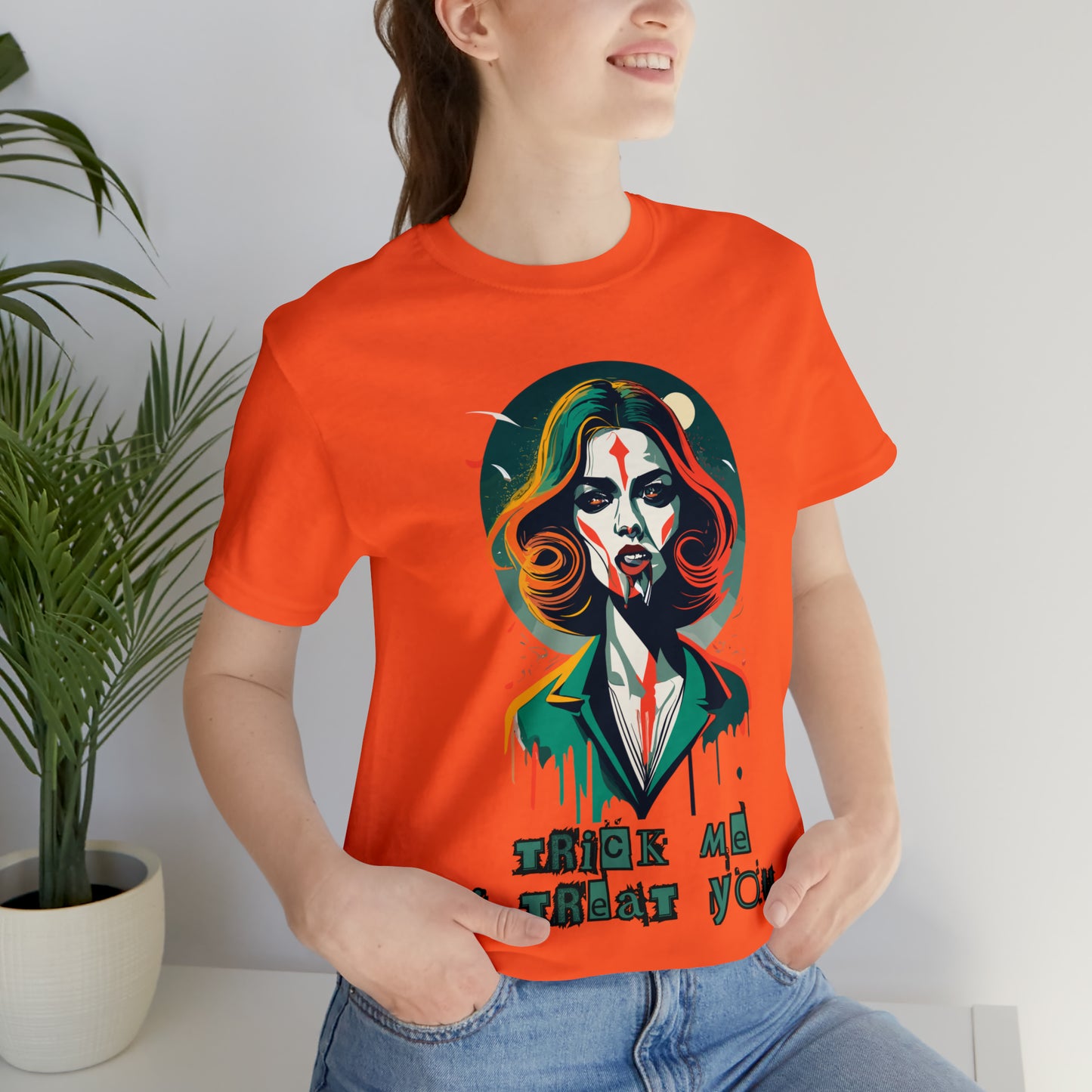 Seductive Vampire Bite: Surrealism Moonlight T-Shirt | Halloween Vibes Tee